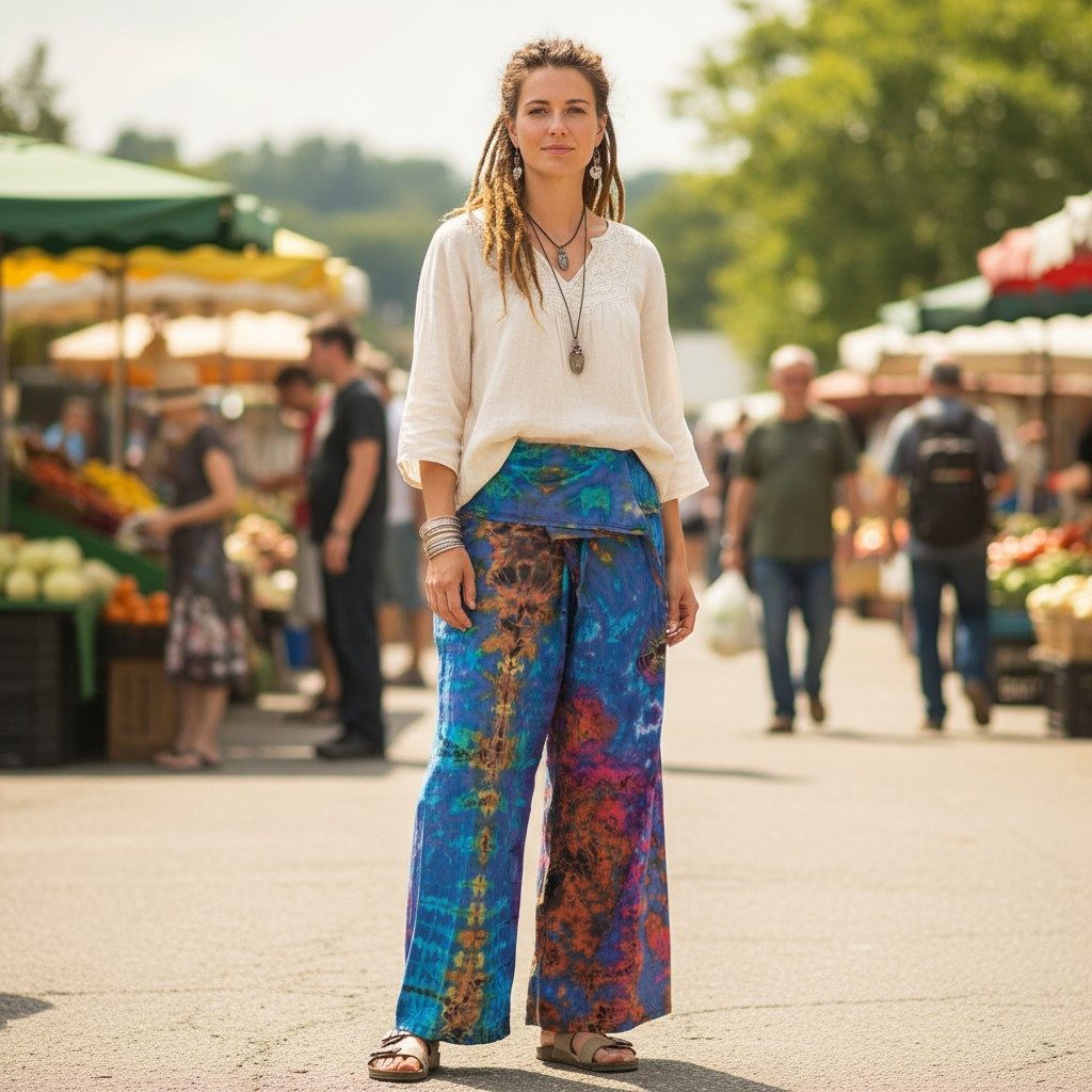 Guru-Shop Relaxhose Batik Thai Fischerhose aus Baumwolle,.. Ethno Style, alternative Bekleidung