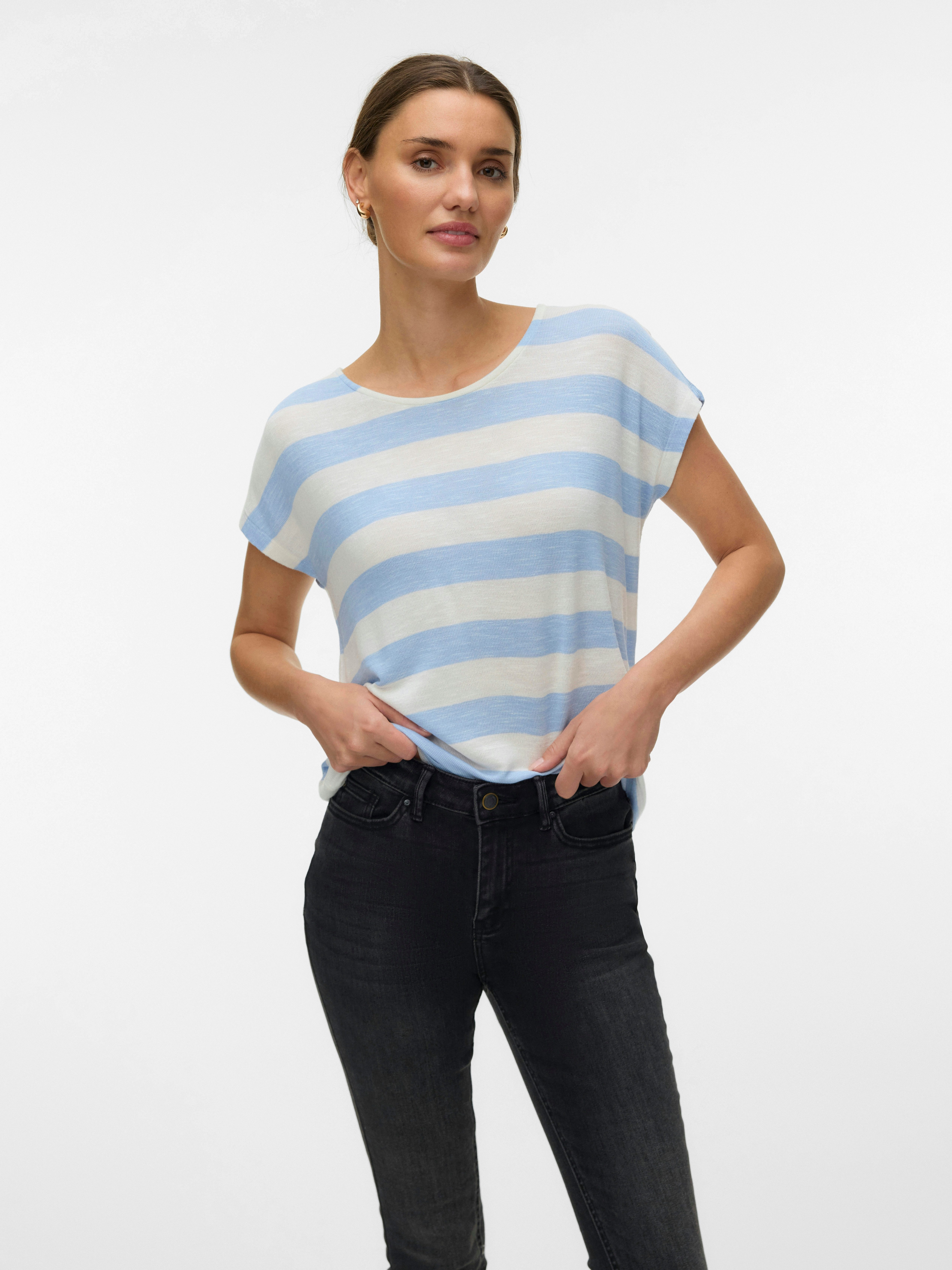 Kurzarmshirt VMWIDE STRIPE SL TOP GA JRS NOOS