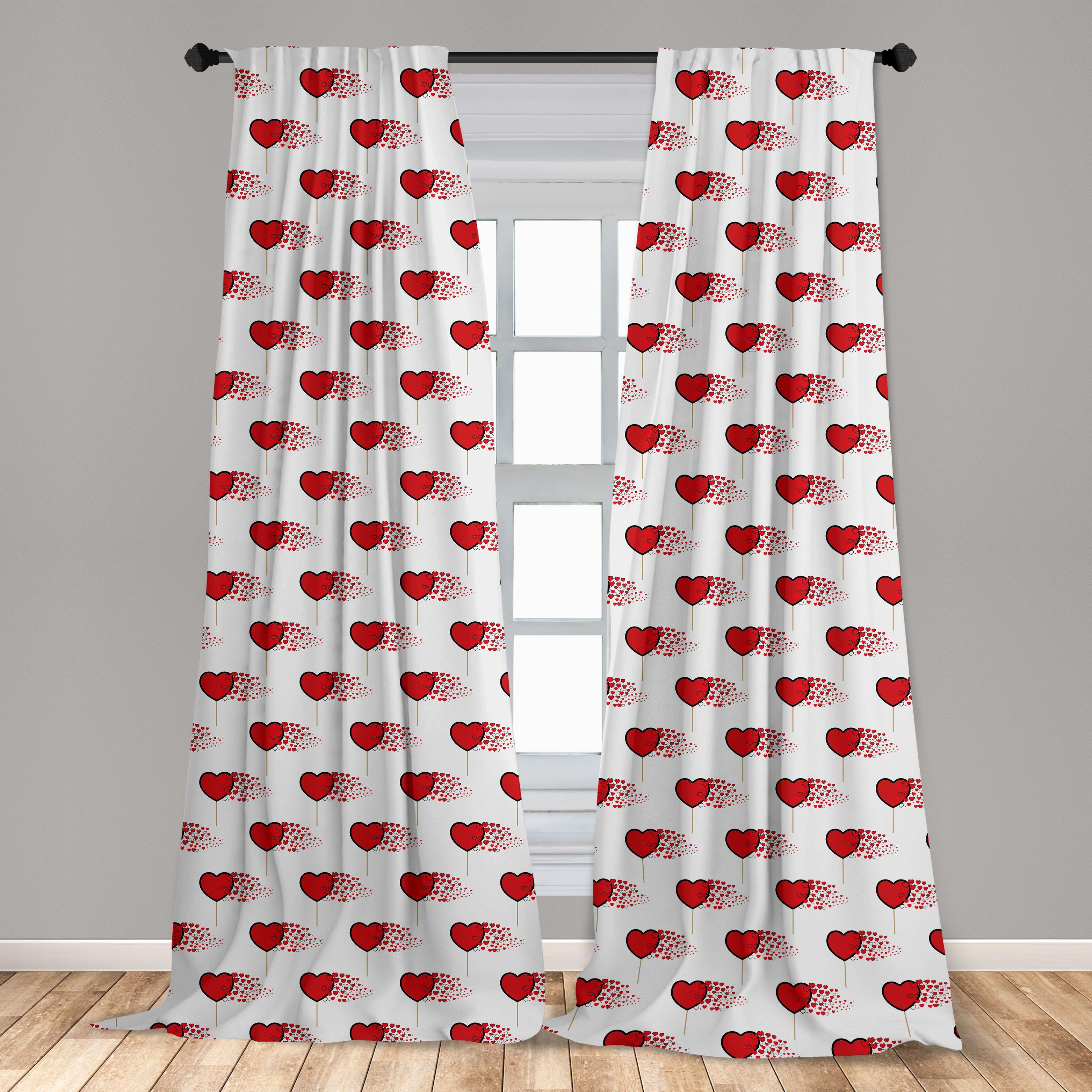 Herz-Lollipops Valentinstag Gardine Schlafzimmer Vorhang für Wohnzimmer Abakuhaus, Dekor, Microfaser,