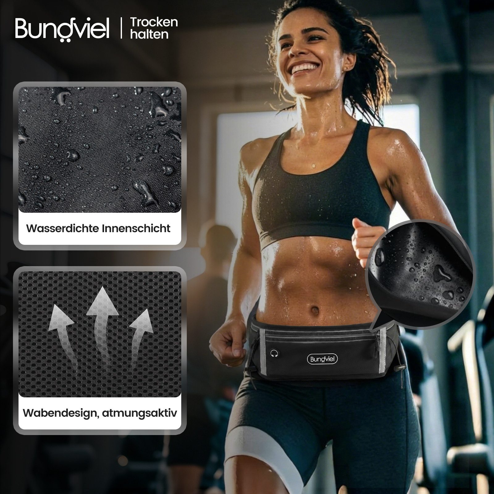Bundviel Laufgürtel Jogging Marathon Sportlaufgürtel Bauchtasche Lauftasche günstig online kaufen