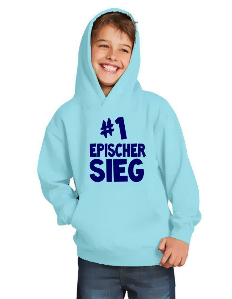 coole-fun-t-shirts Hoodie #1 EPISCHER Sieg Hoodie Sweatshirt mit Kapuze Zocker Gamer