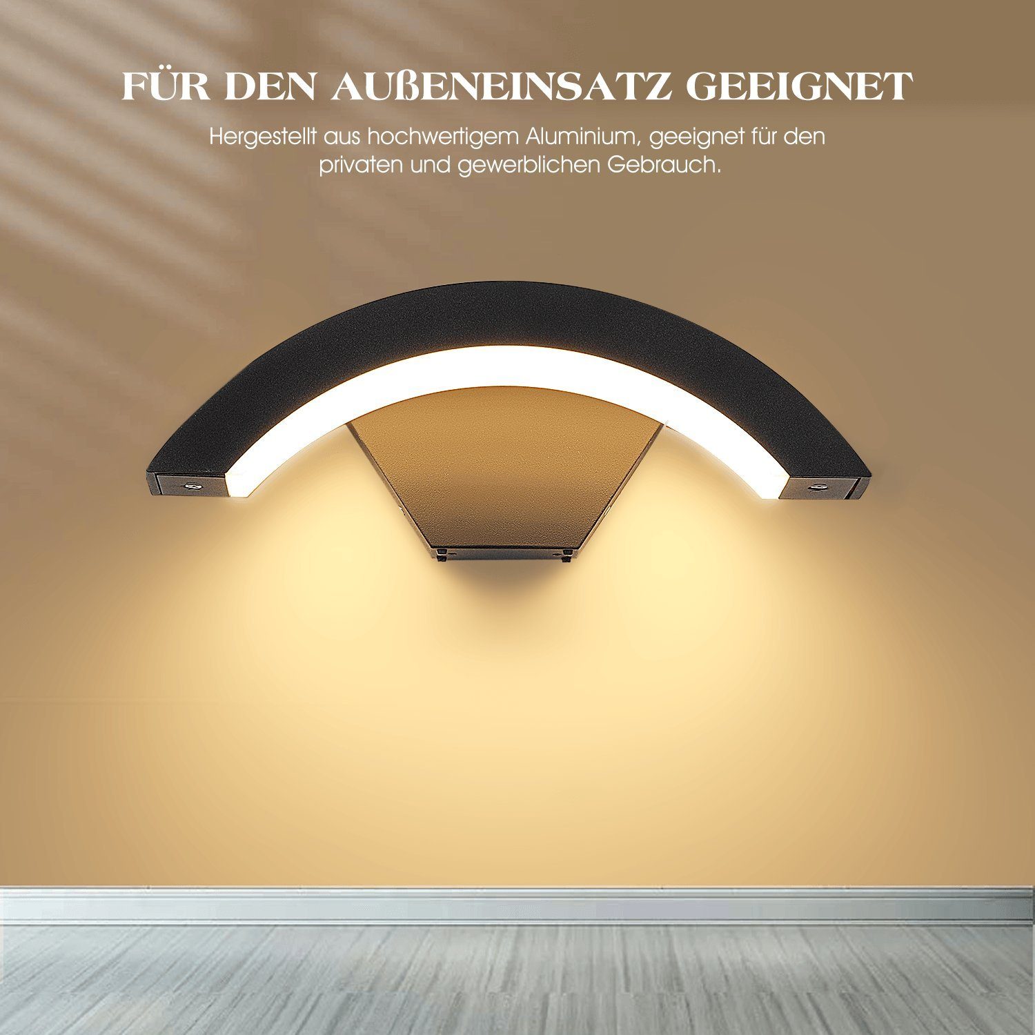 Außen, oyajia Warmweiß, Bewegungsmelder IP65 Wandleuchte 18W Balkon wasserfest, 18W mit fest LED integriert, LED für Diele, Schlafzimmer, LED Halber Bewegungssensor, ohne Wandleuchte Wandlampe Außen Wandlampe Mond