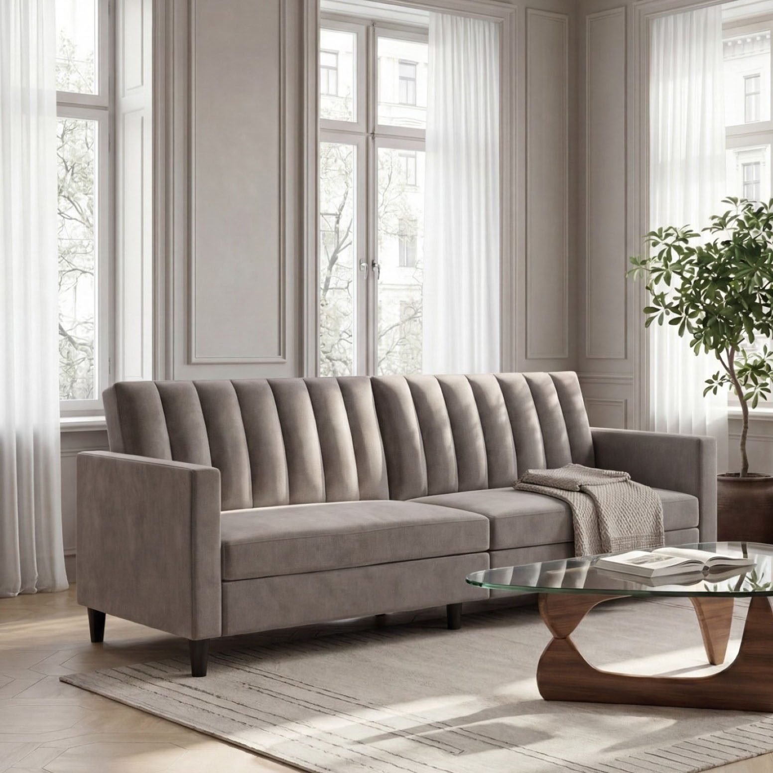 Dorel Home 3-Sitzer Celine, Rückenlehne 2-teilig und 3-fach verstellbar, Sitzhöhe 43 cm