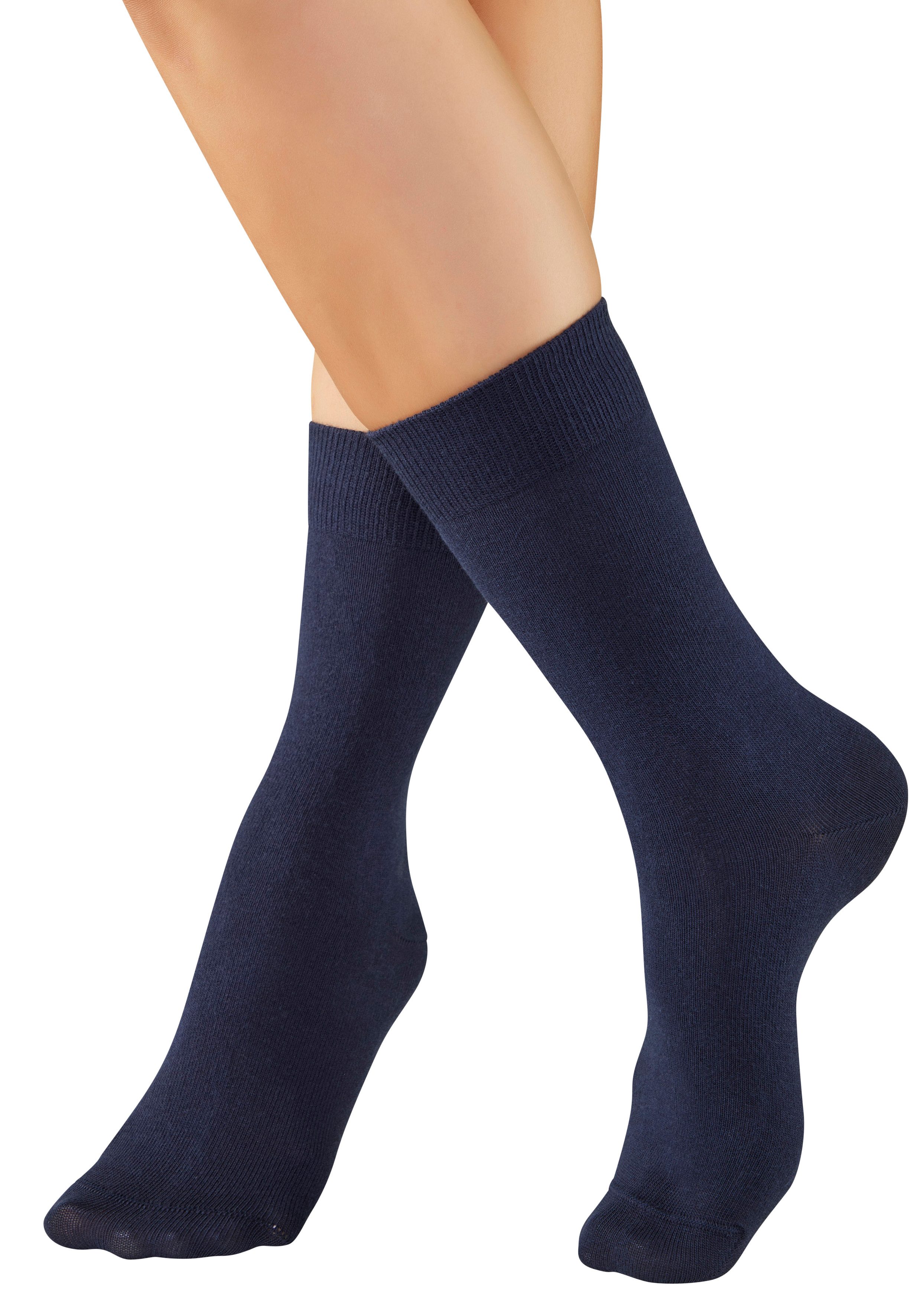 H.I.S Freizeitsocken Damen und Herren Atmungsaktiver Baumwollanteil; Business, Basic (Packung, 10-Paar, Gr. 35-38 bis 47-48) mit weichen Rippbündchen