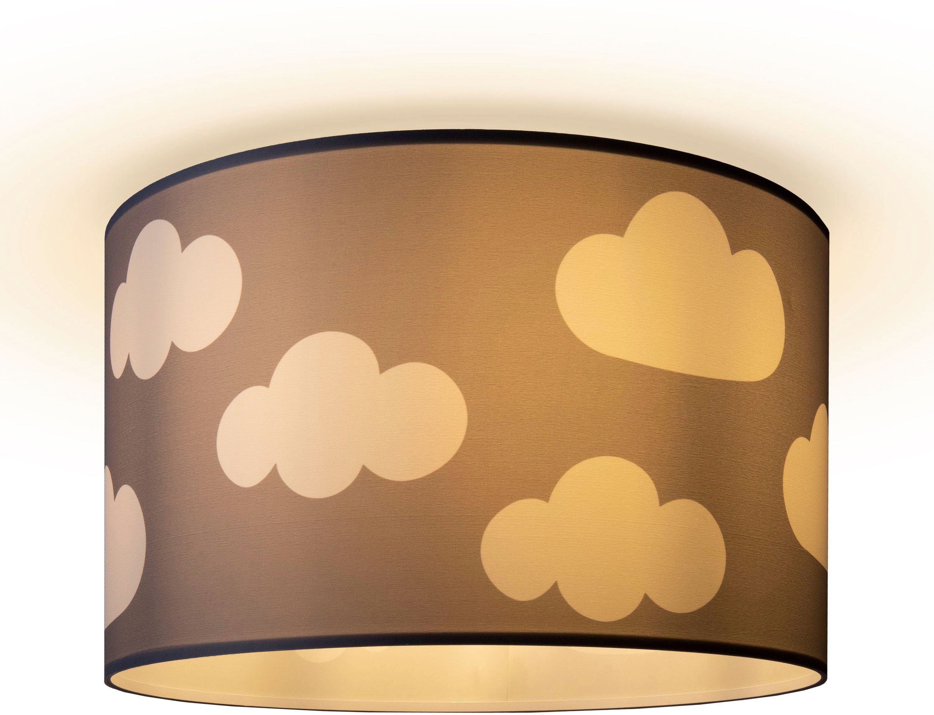 Wolke Paco Cosmo, Kinderzimmer Stoffschirm Deckenleuchte ohne Hugo Leuchtmittel, Kinder Lampe Home E27 Deckenleuchte Rund