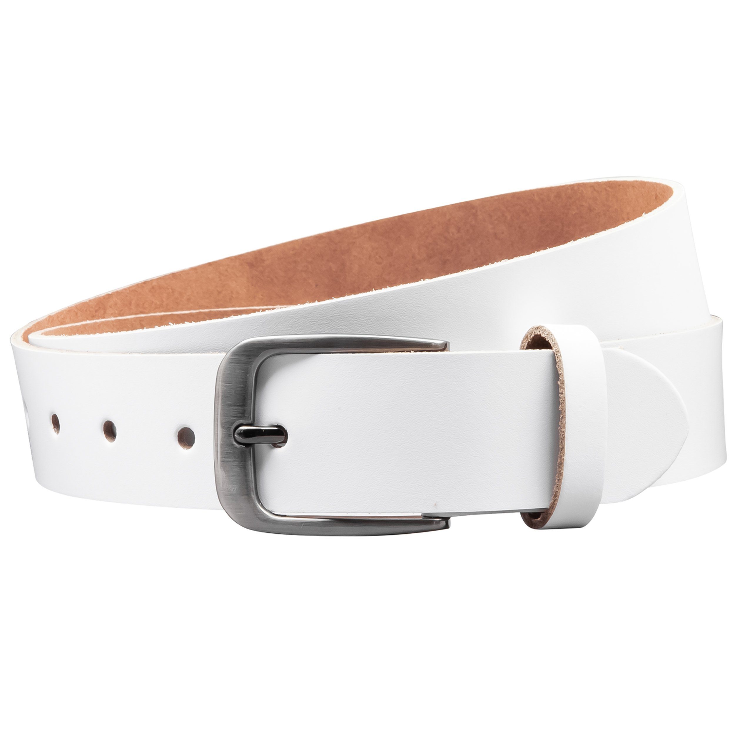 COLOGNEBELT Ledergürtel OM434-SL-Weiss MADE IN GERMANY, Weiss Kürzbar, 100 günstig online kaufen