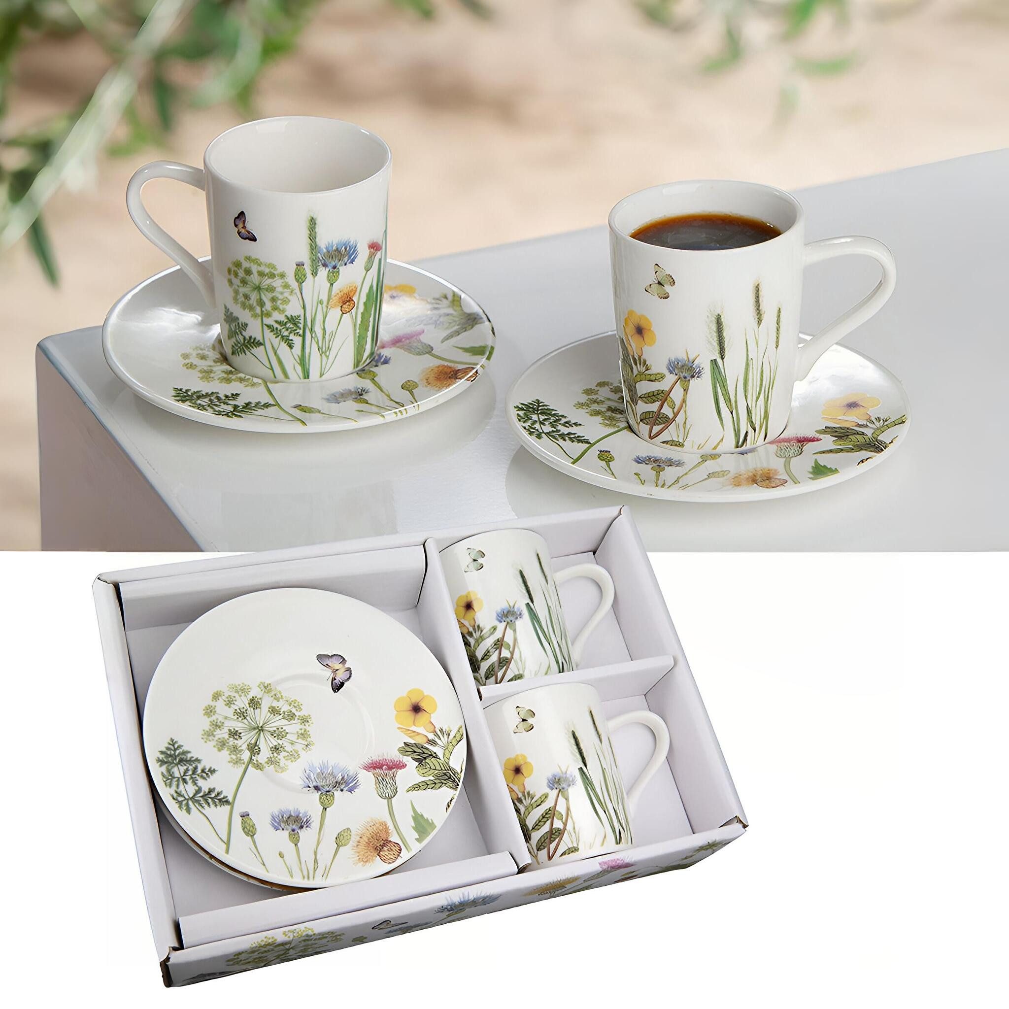 GILDE Espressotasse Espresso-Set „Wild Flowers“