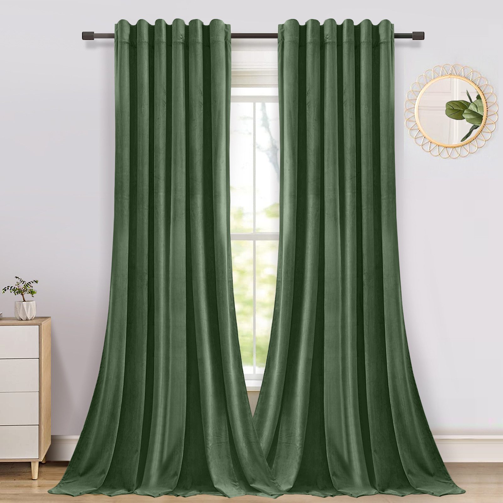 LMaxhome Verdunkelungsvorhang Samt Verdickt Velvet Gardinen günstig online kaufen