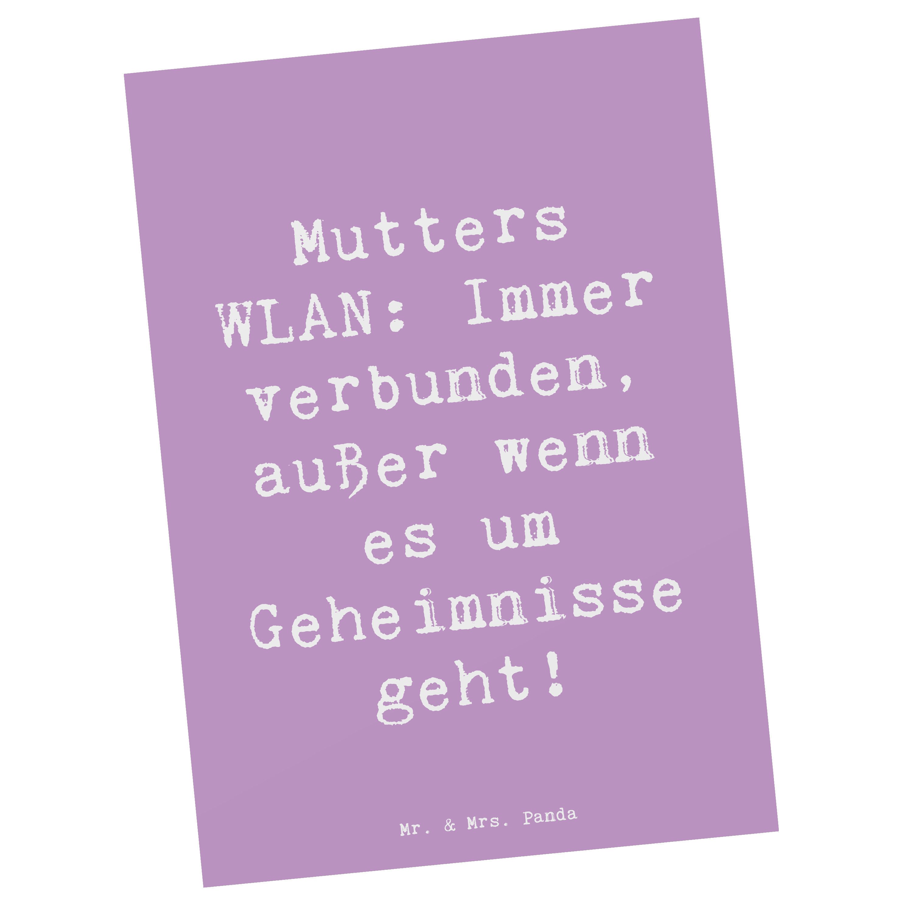 Postkarte Spruch Mutters WLAN - Lavendeltraum - Geschenk, Mutterliebe, Geschenk