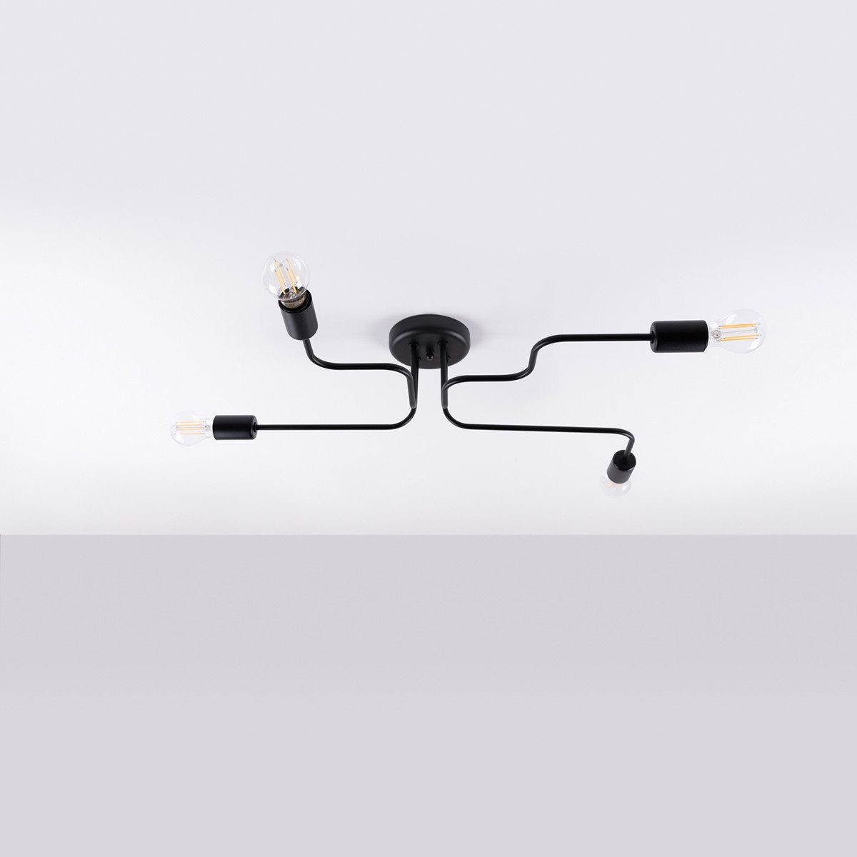 SOLLUX lighting Kronleuchter Kronleuchter Vector 4 Schwarz, Nicht enthalten
