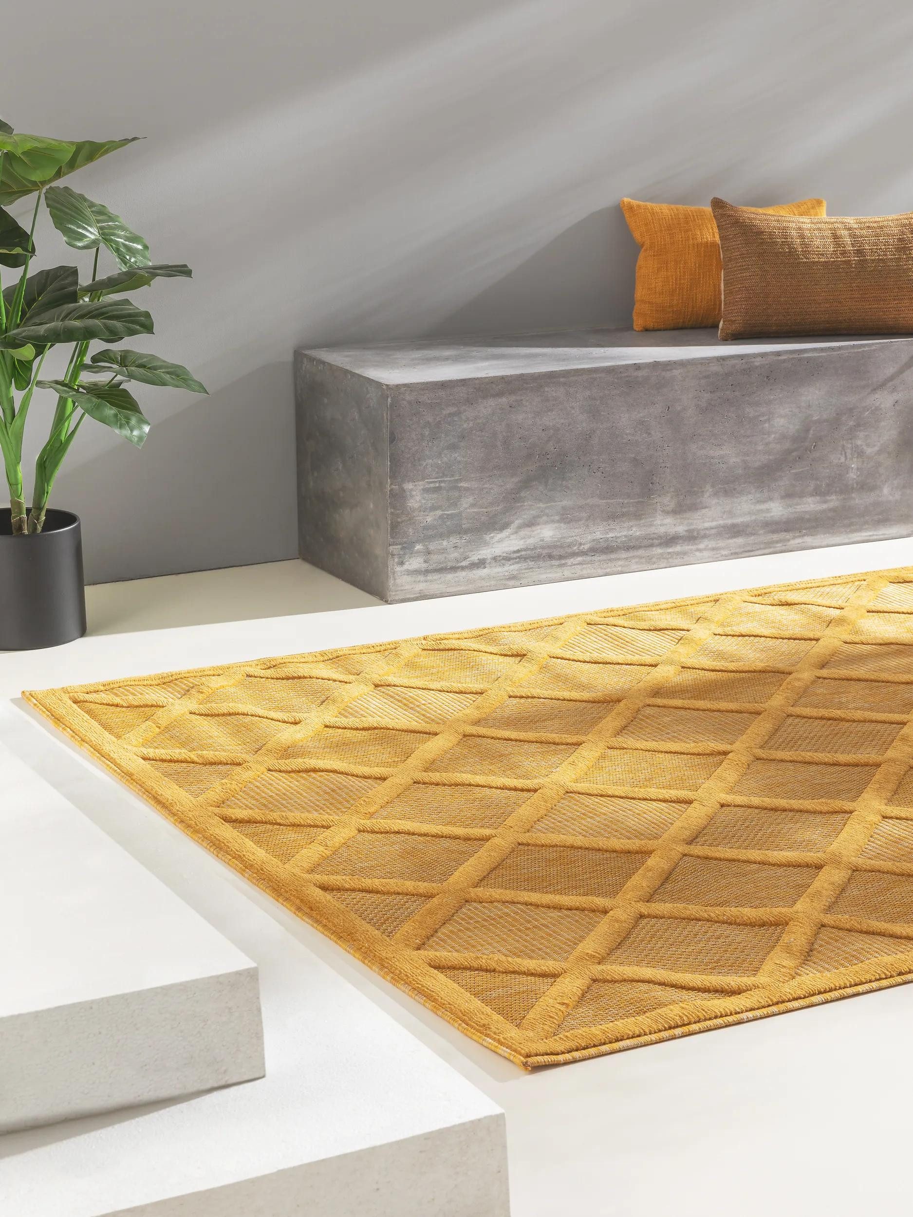 benuta Outdoorteppich Bonte, rechteckig, Höhe: 5 mm, Teppich Wohnzimmer, Schlafzimmer, Esszimmer, Flur, Kunstfaser, Cozy