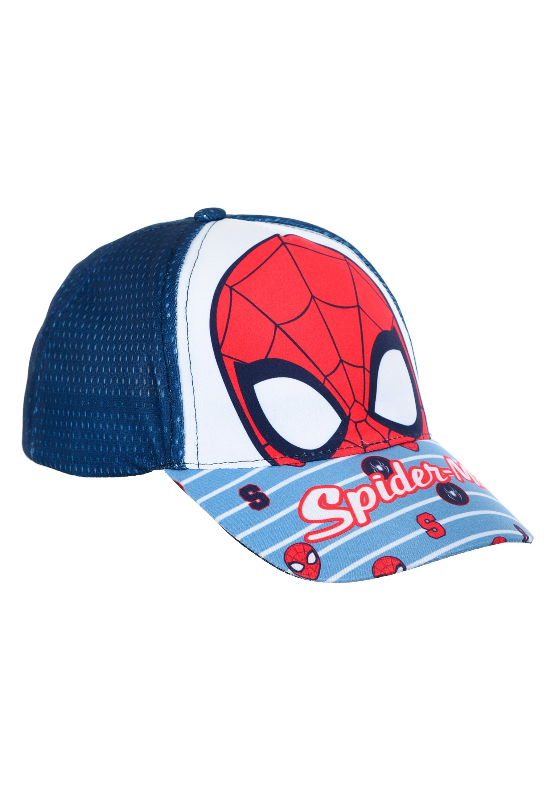 Kappe Mütze Spiderman Jungen Snapback Blau Kinder Cap