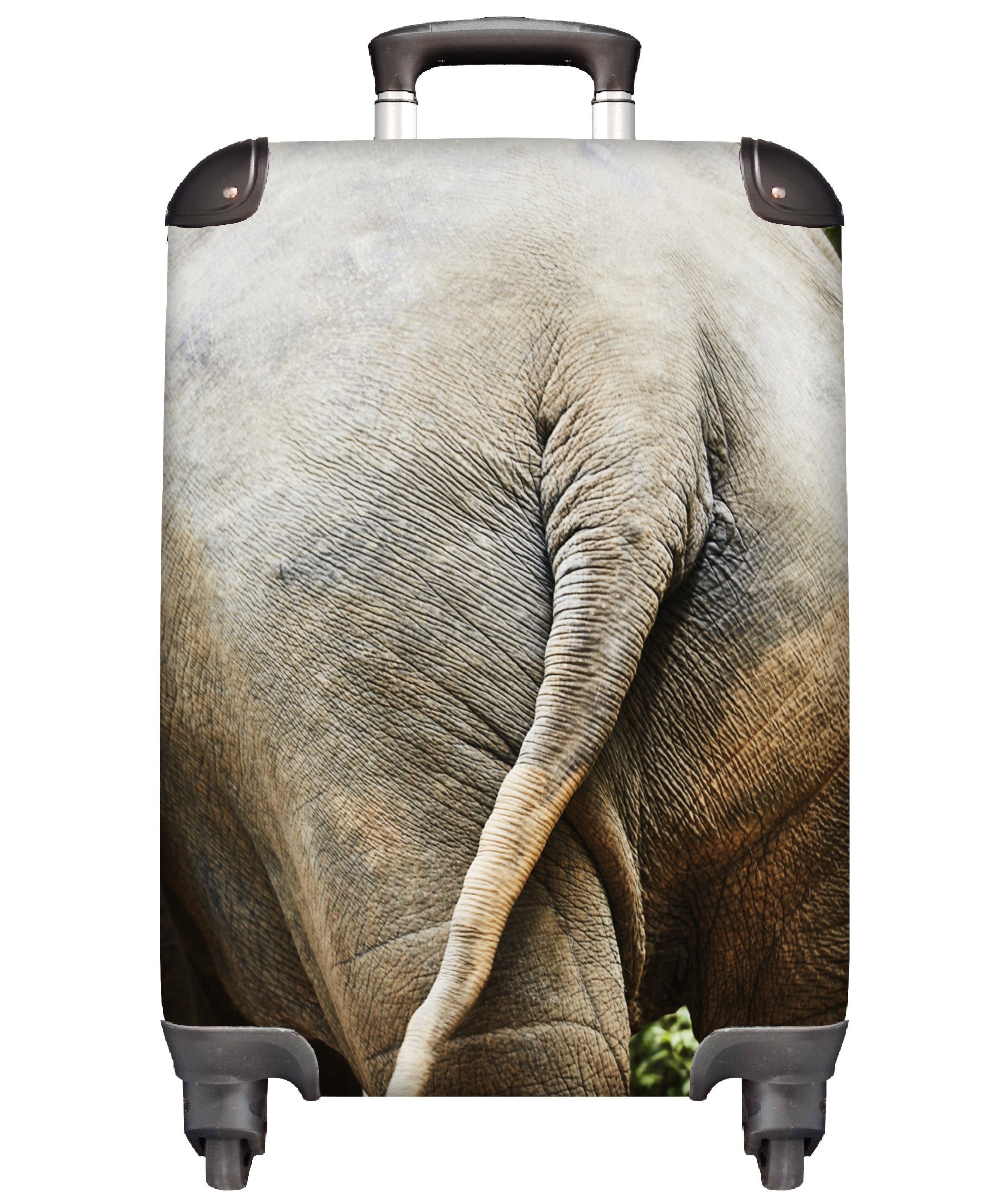 MuchoWow Handgepäckkoffer Elefant Grau Handgepäck Tiere Natur, - Rollen, Trolley, - Reisetasche rollen, - 4 für mit Reisekoffer Ferien
