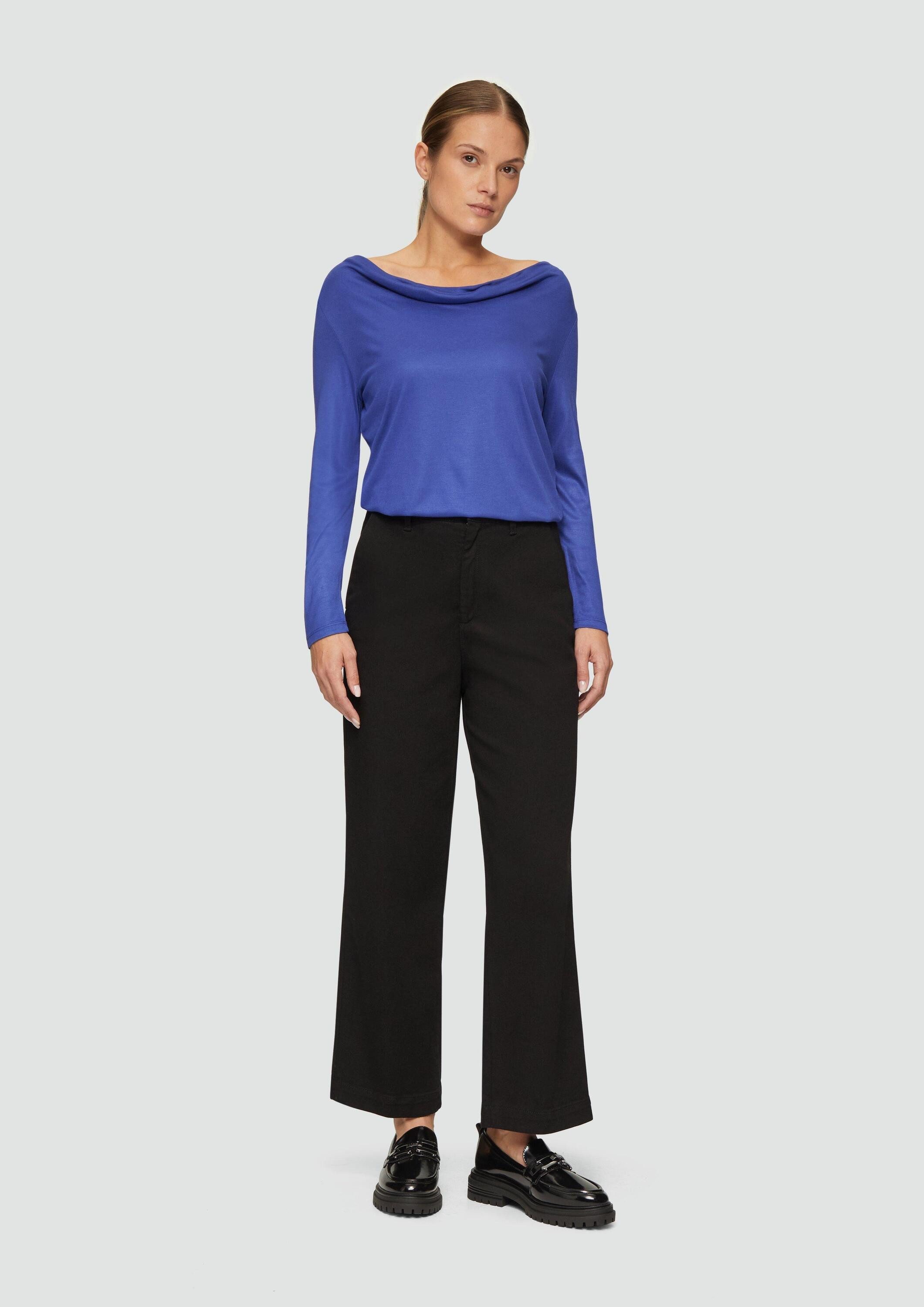 s.Oliver Langarmshirt T-Shirt Seitlich geschlitztes Jersey-Shirt günstig online kaufen