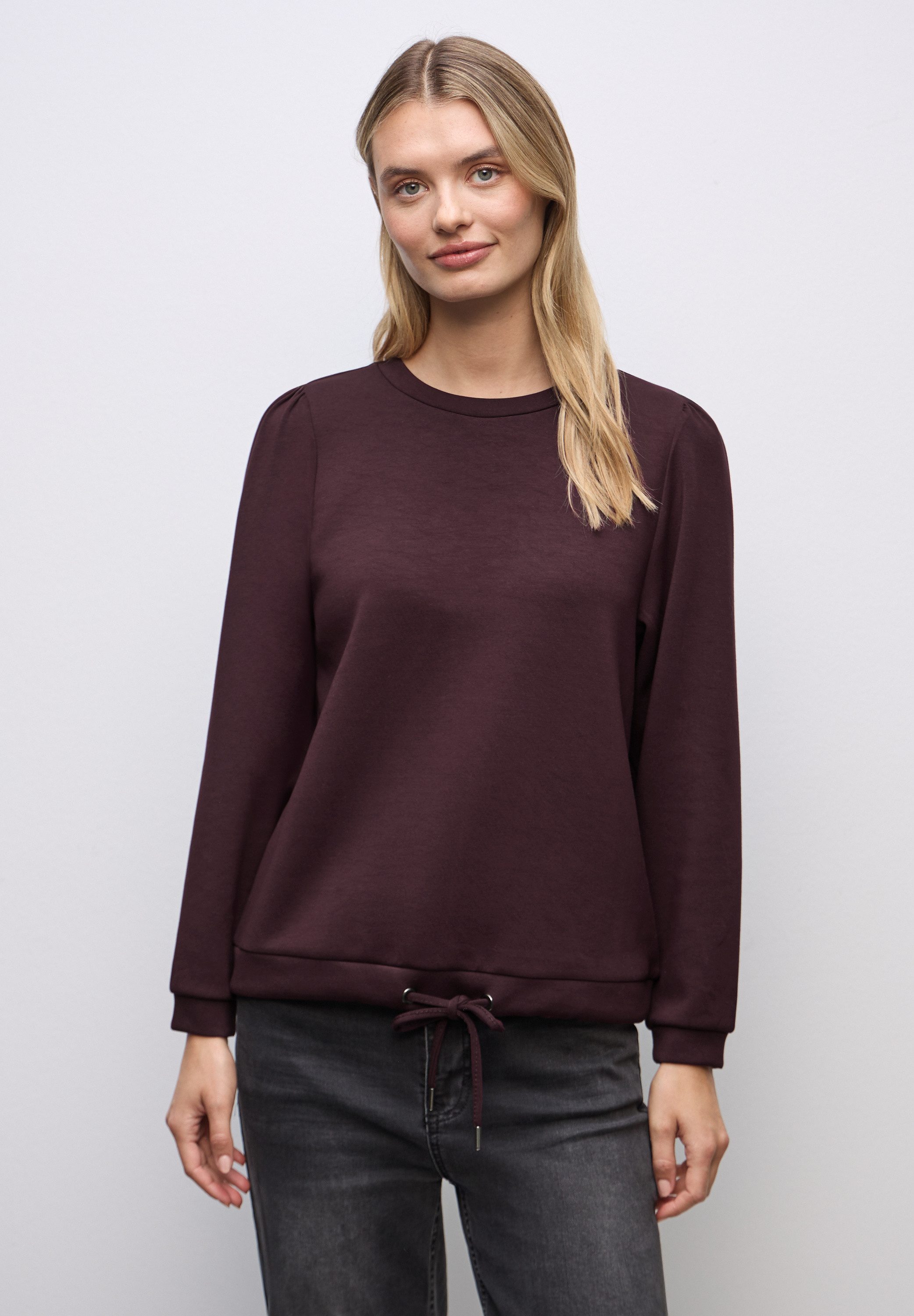 STREET ONE Langarmshirt mit Tunnelzug am Saum. Reduzierter Preis € 44,99. Unverbindliche Preisempfehlung € 59,99