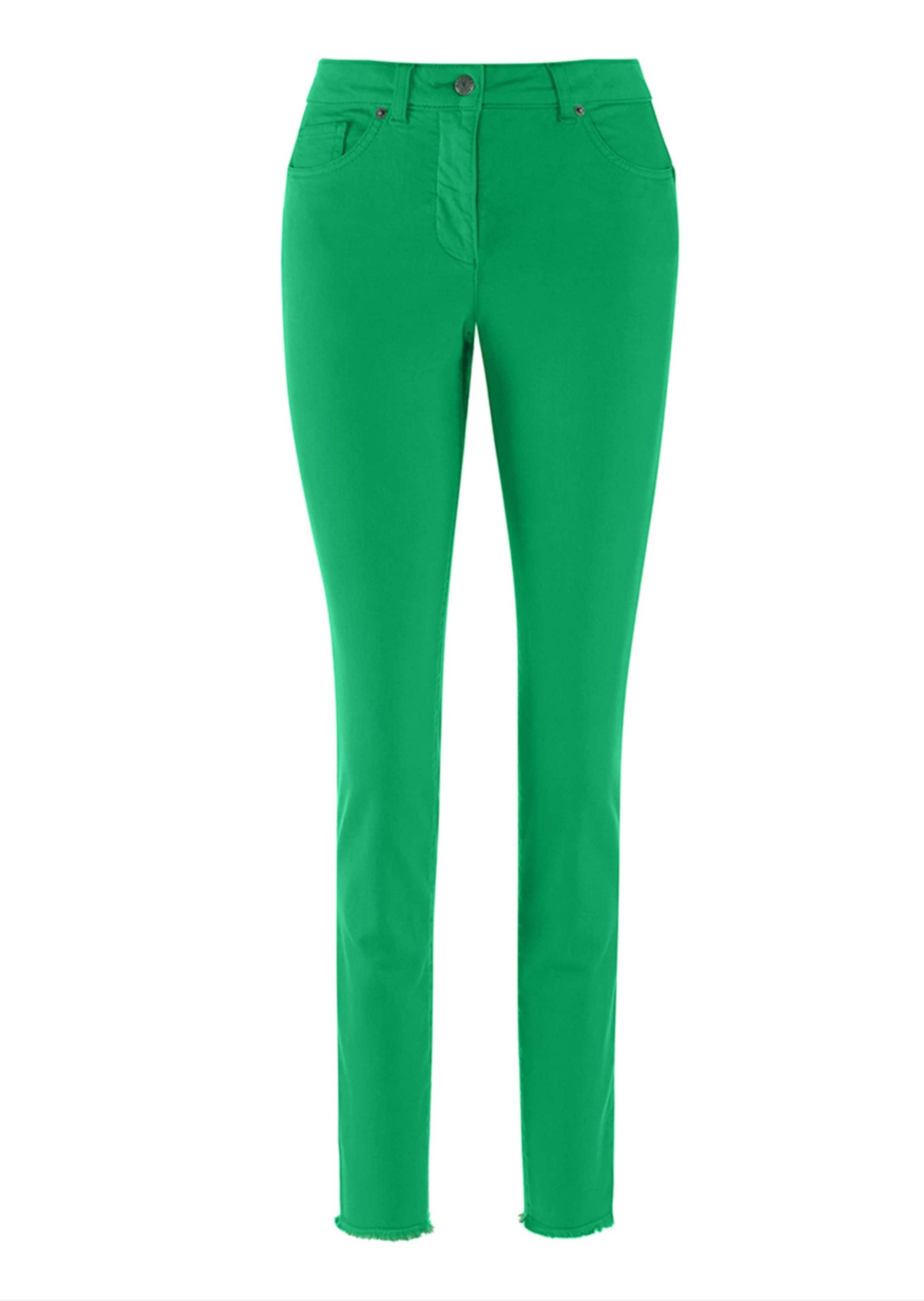 Gerade Jeans Mid Waist Skinny-Hose mit Fransen