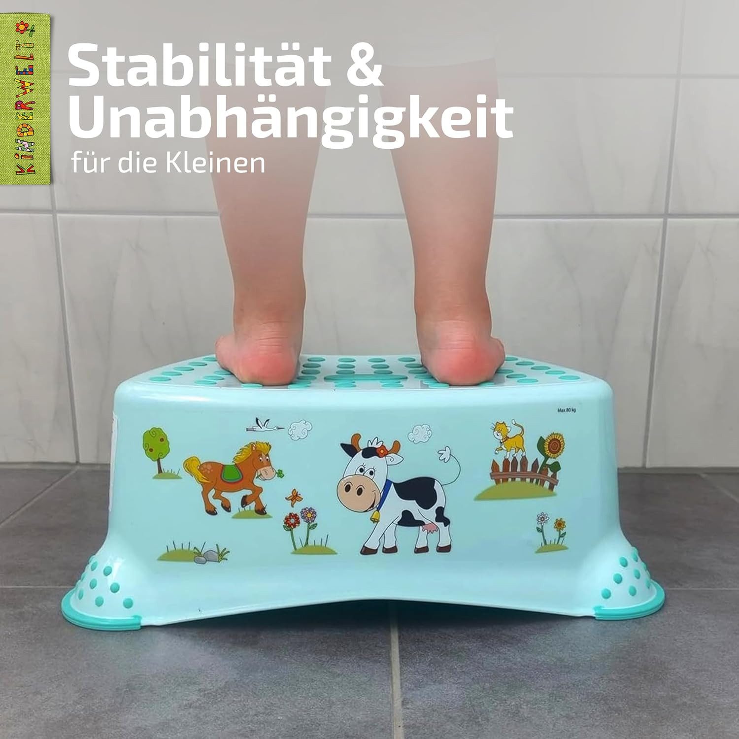 KiNDERWELT Tritthocker zweistufiger Tritthocker Disney Winnie Puuh perl – Bild 4 von 5