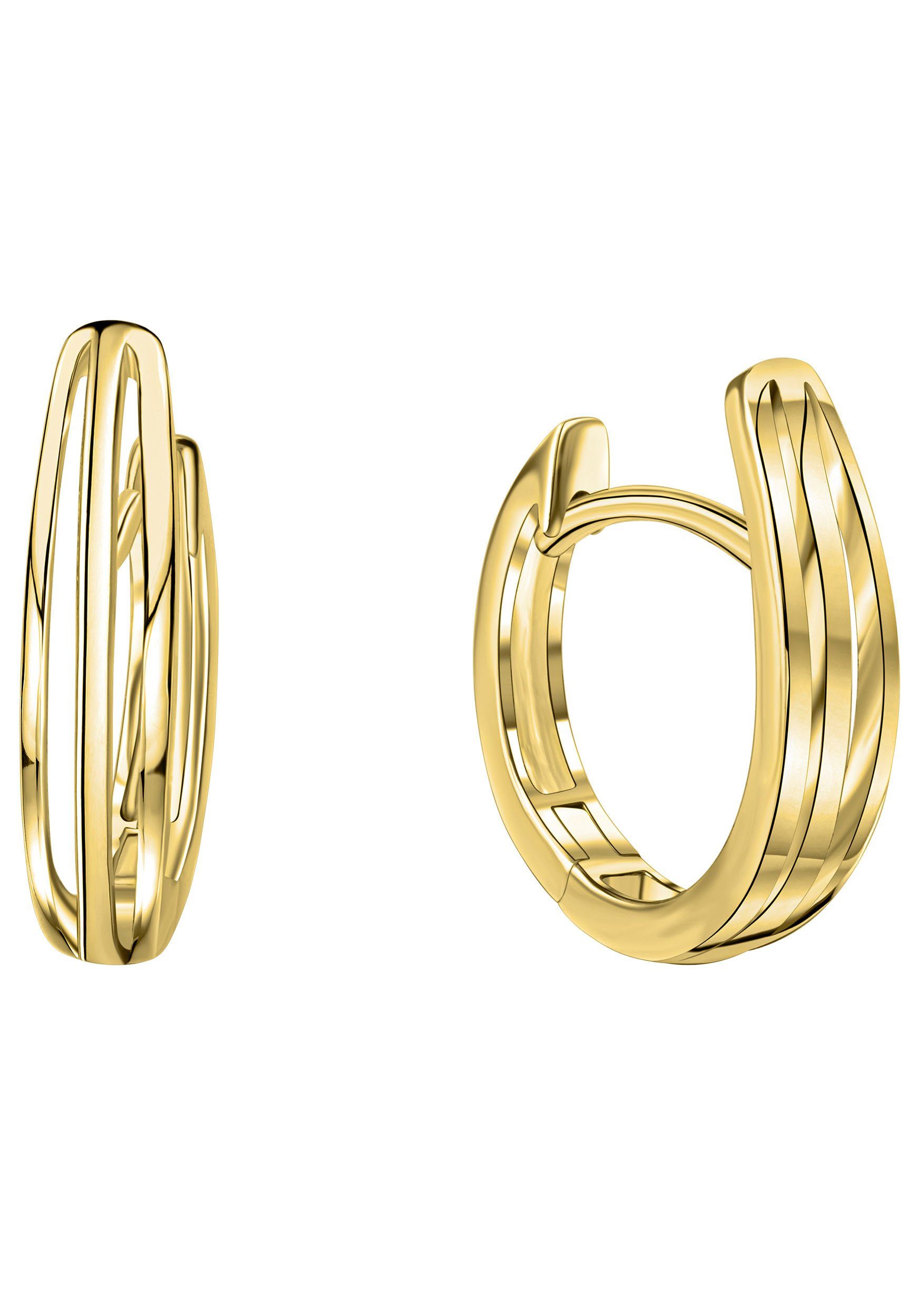 Paar Creolen Schmuck Geschenk Gold 333 geschwungen