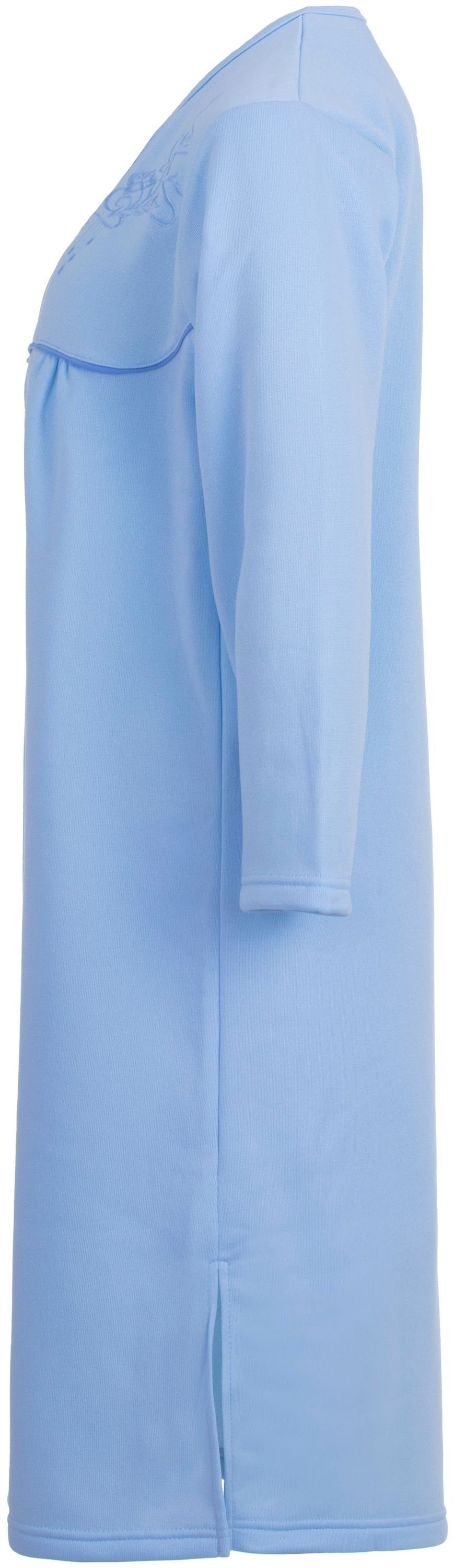 zeitlos Nachthemd Thermo Nachthemd - uni mit Stickerei günstig online kaufen