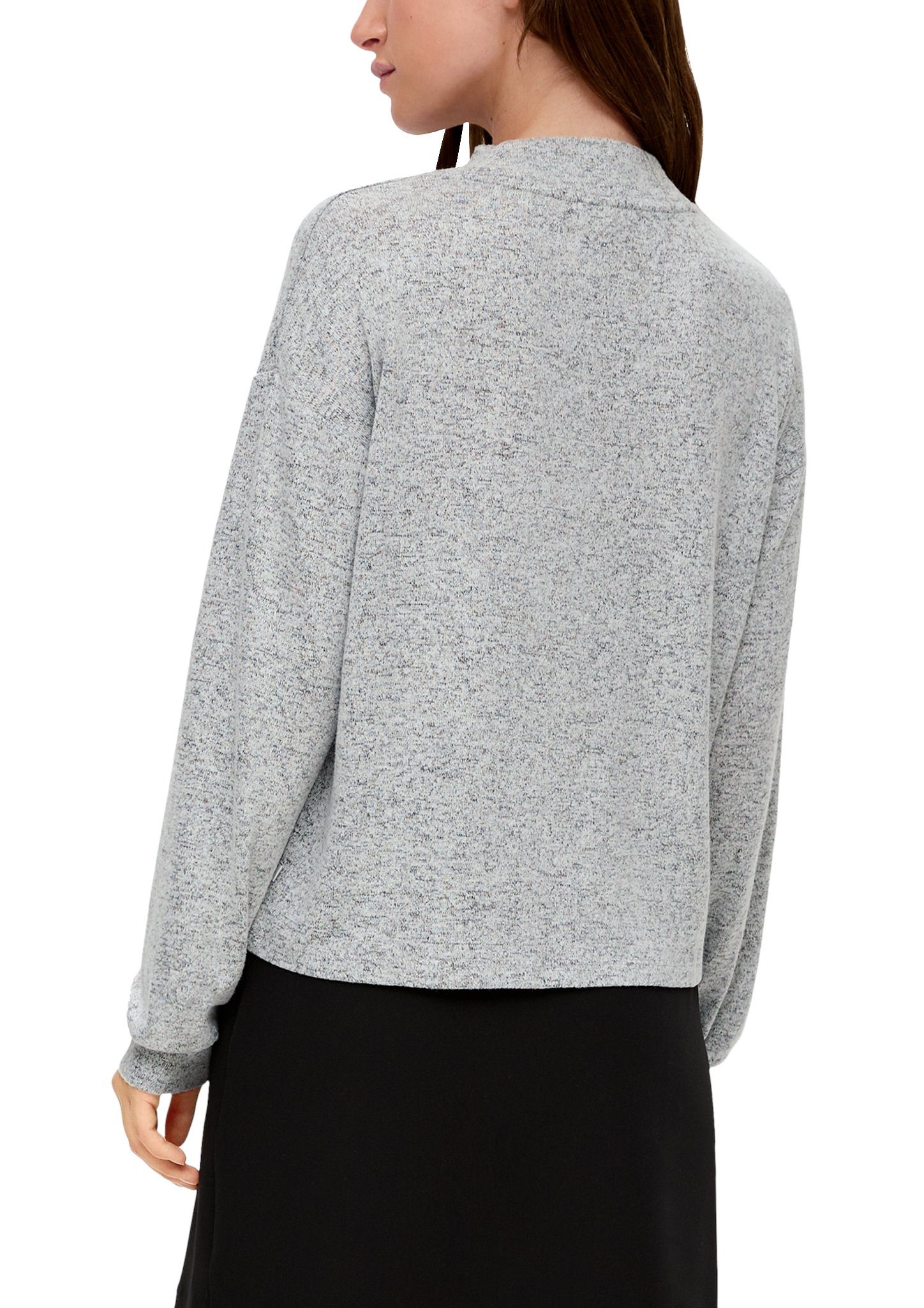 QS Longsleeve Viskosestretch grey/black aus