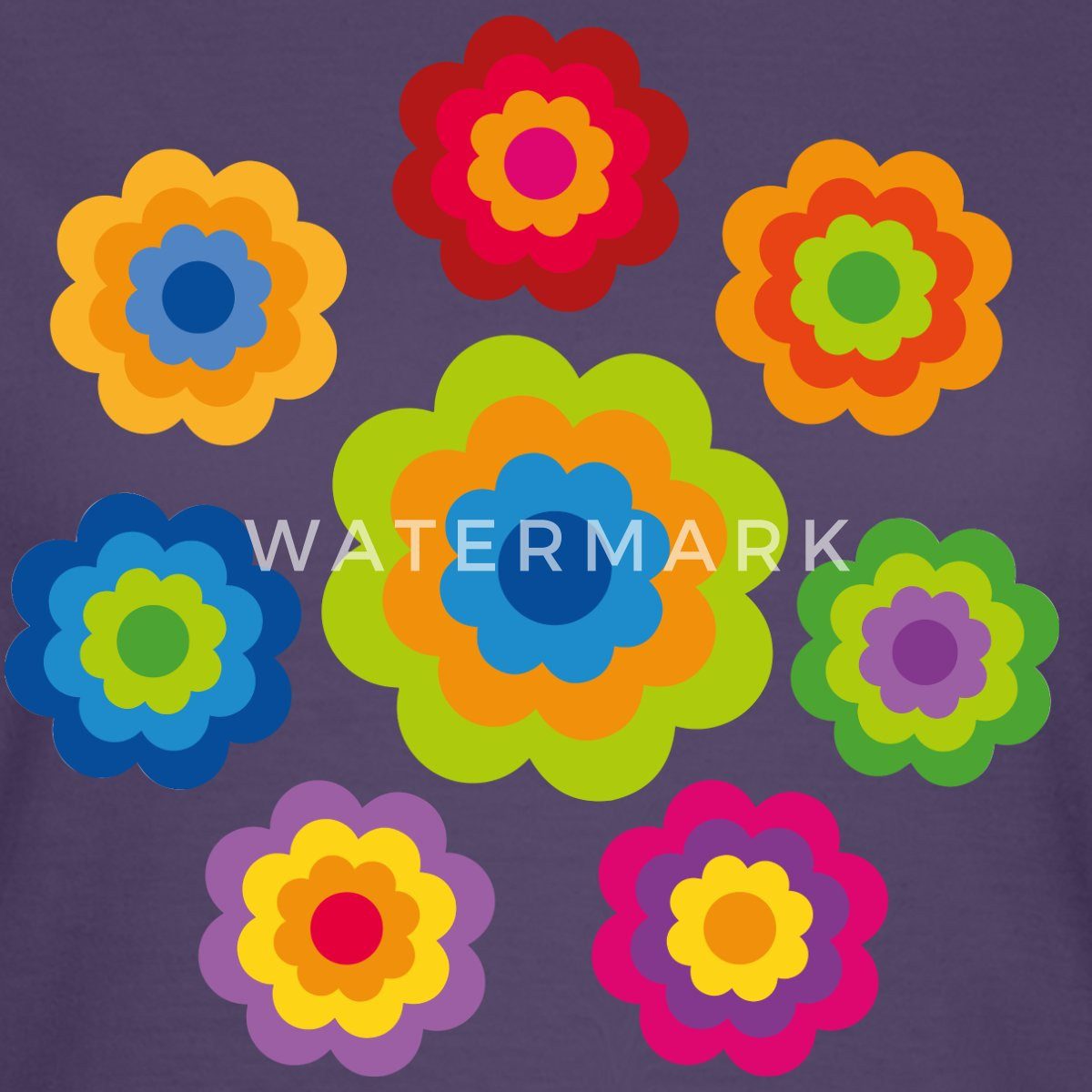 Spreadshirt T-Shirt 70er Jahre Hippie Flower günstig online kaufen