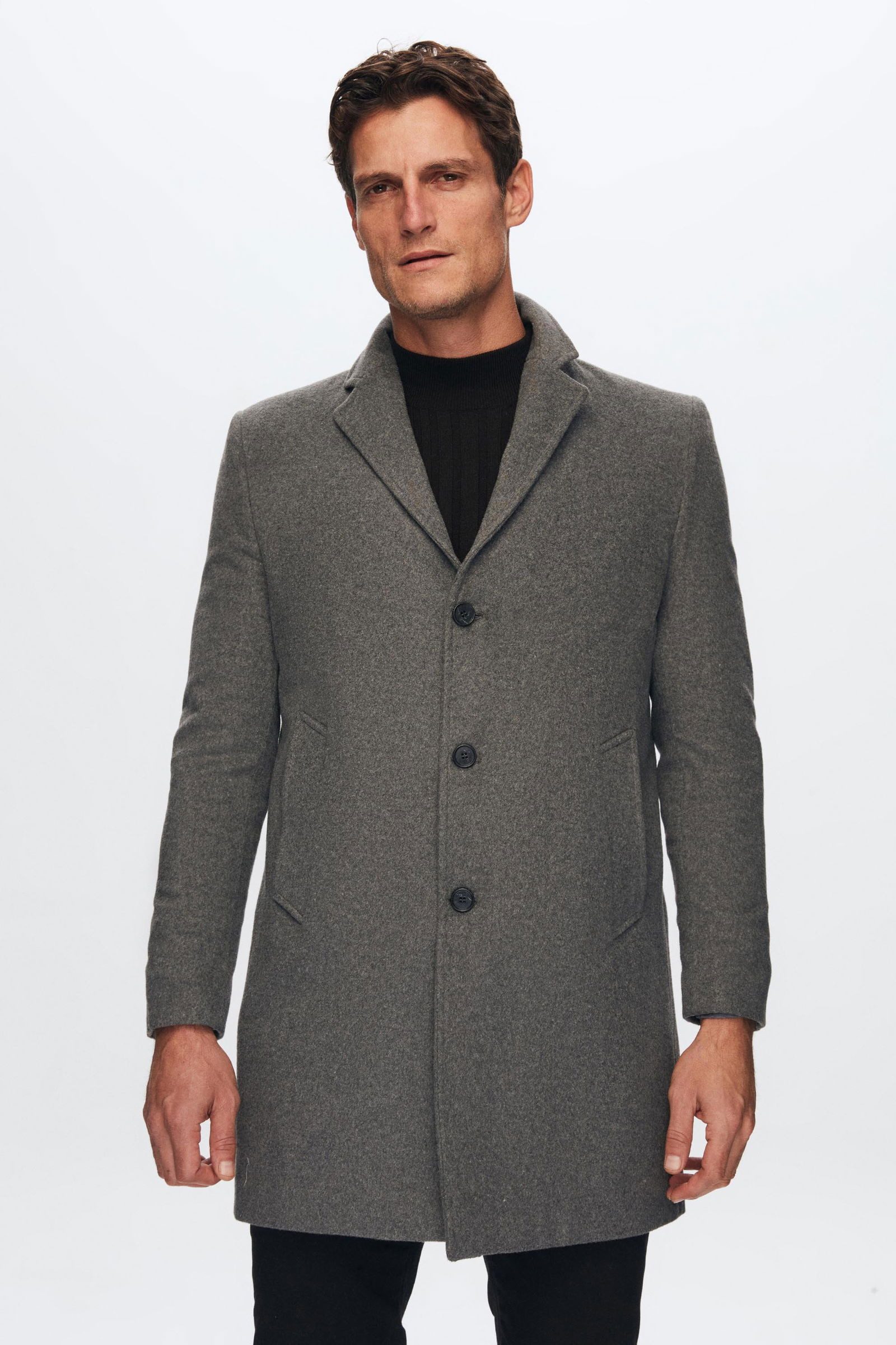 D'S DAMAT Dufflecoat Ds Damat Regular Fit Kaşe Mantel
