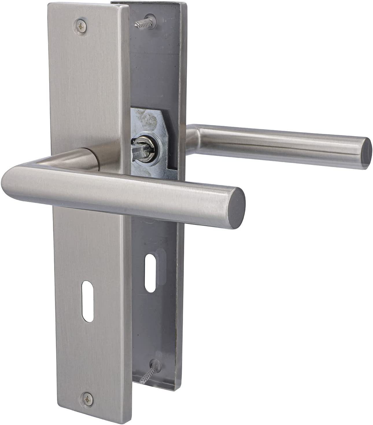 Alpertec Türbeschlag Renovierungsgarnitur für Zimmertüren mit Buntbartschloss (1 St), Edelstahl satiniert