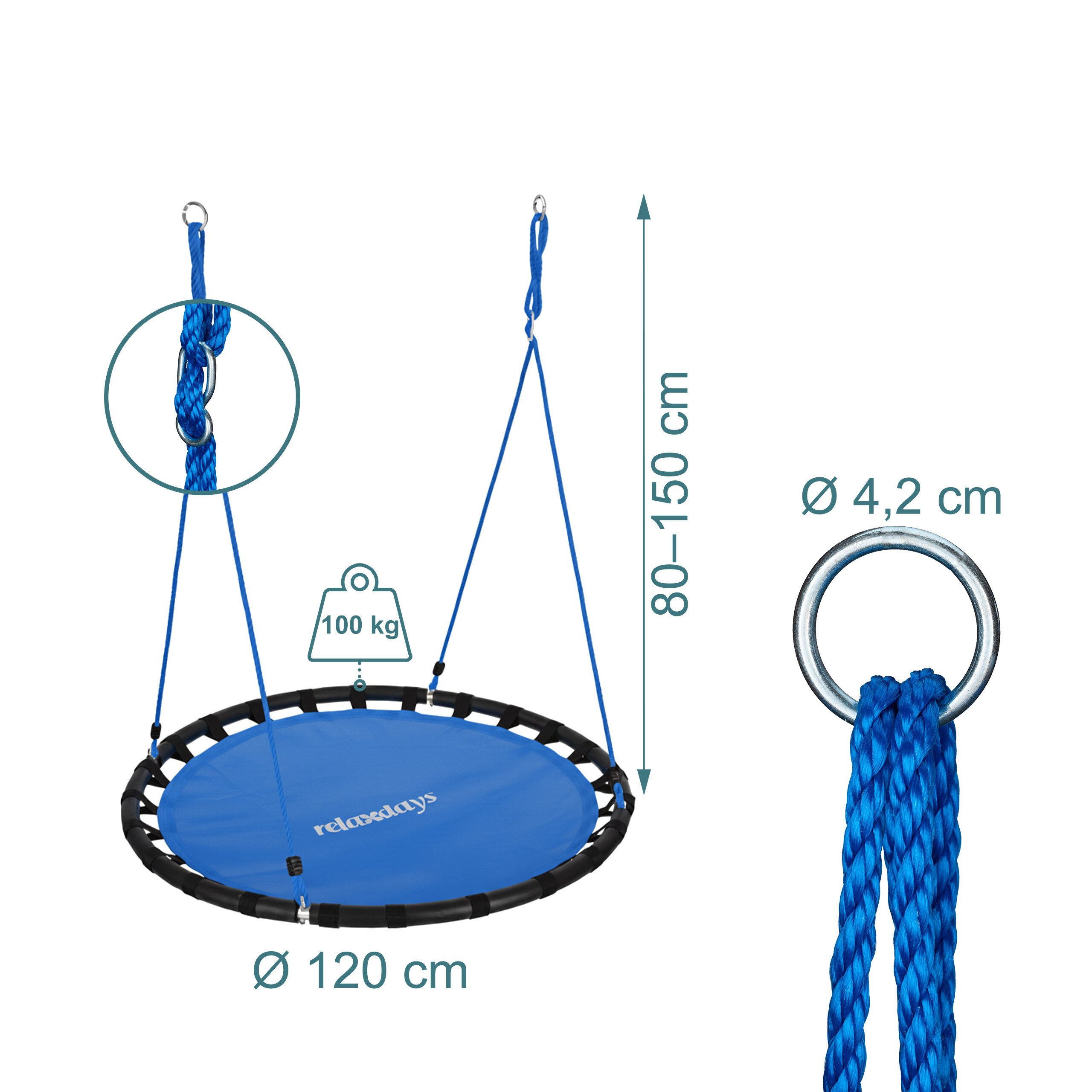 relaxdays 120cm, blau