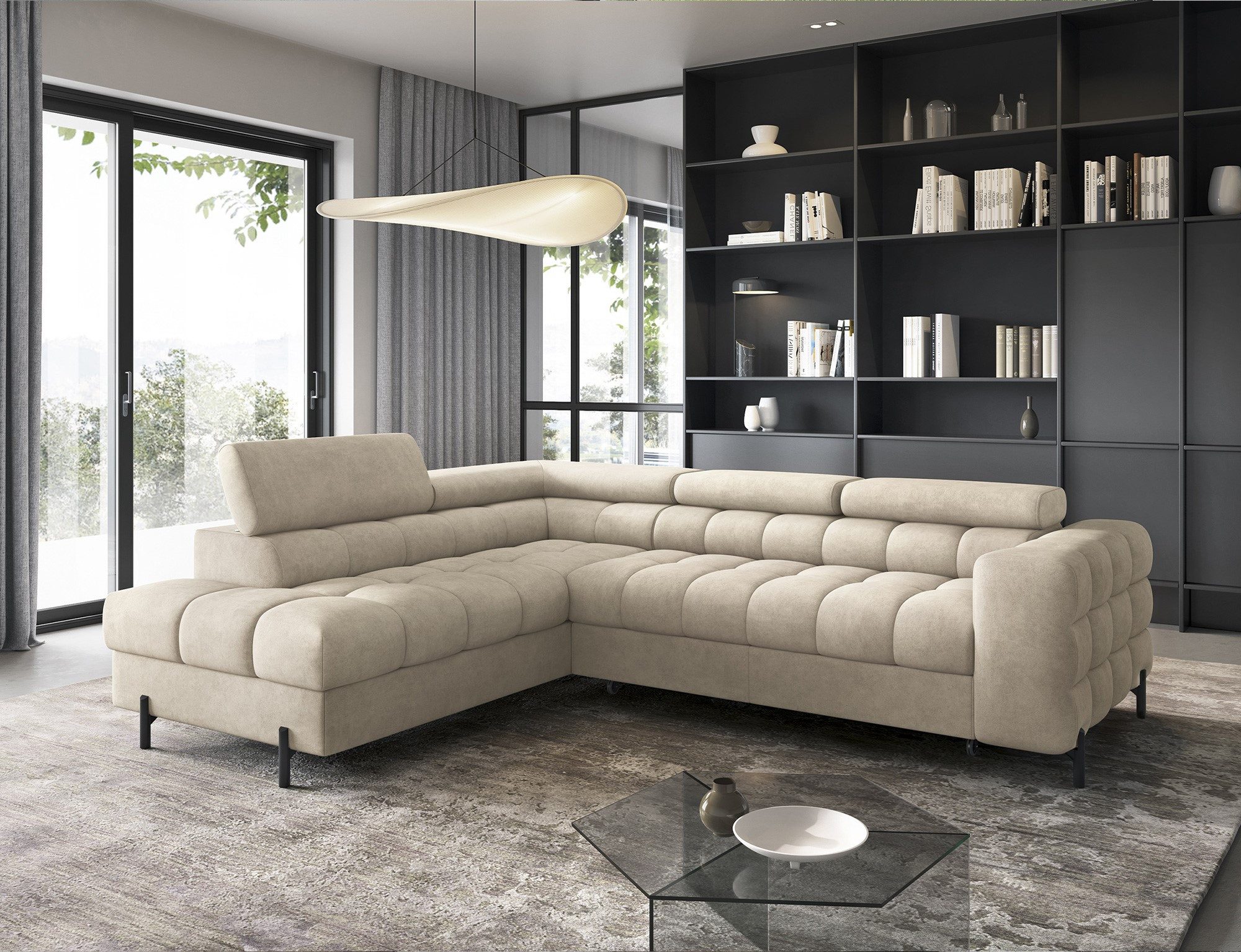 MOEBLO Ecksofa Ferrucio, modernes Schlafsofa mit Bettkasten & verstellbaren günstig online kaufen