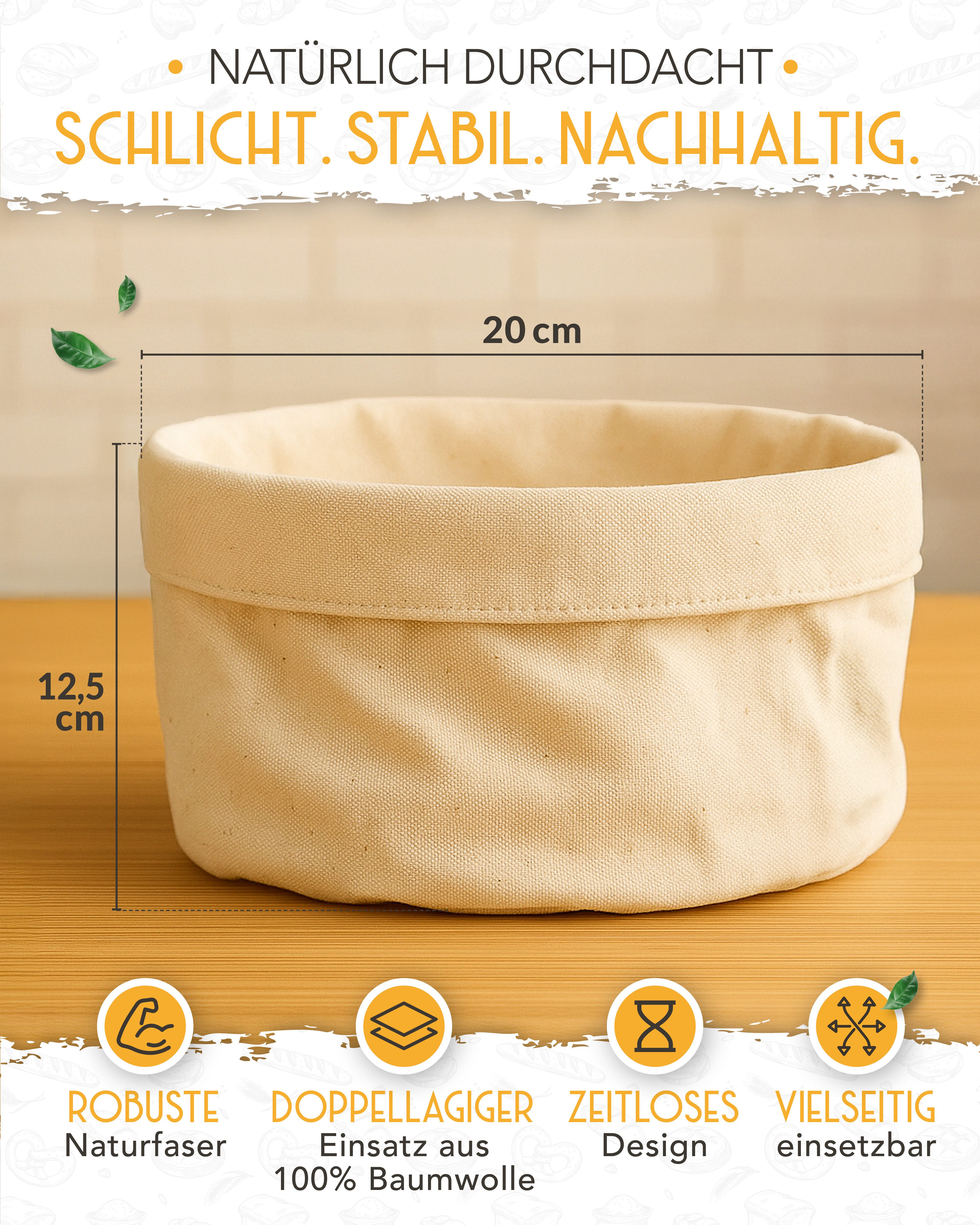 Krustenzauber Brotkasten Moderner Brotkorb & Brotkasten zur Brotaufbewahrung für frisches Brot