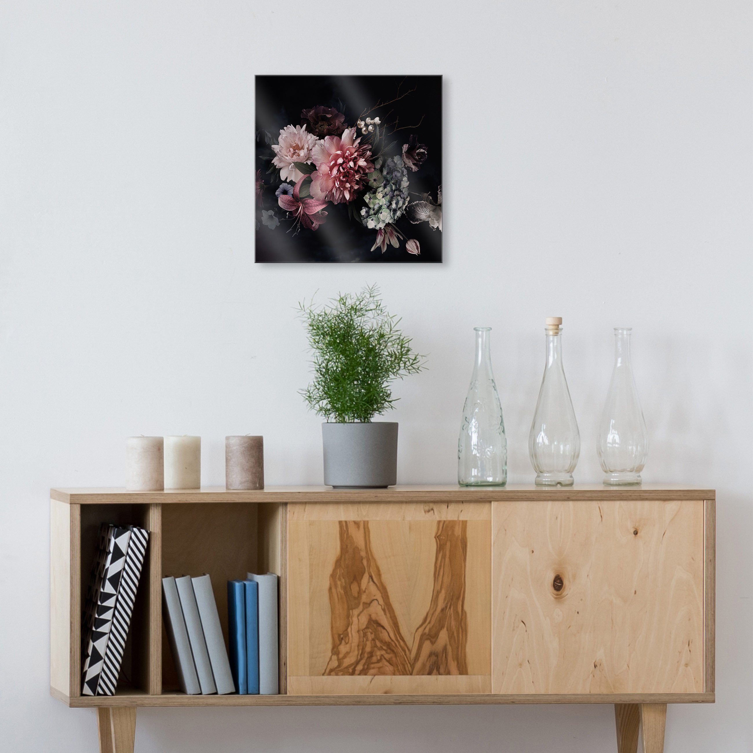 Wallarena Glasbild Blumen Schwarz Modern groß günstig online kaufen
