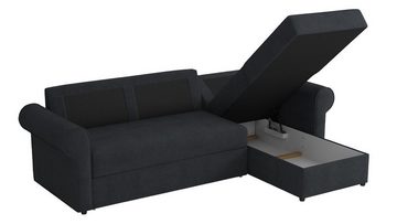 MIRJAN24 Ecksofa Monaco Cord, mit Schlaffunktion und Bettkasten, Rückenlehne in Form beweglicher Kissen, Freistehendes Sofa