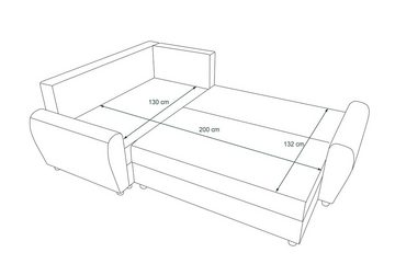 99rooms Ecksofa Valence, L-Form, Eckcouch, Sofa, Sitzkomfort, mit Bettfunktion, mit Bettkasten, Modern Design