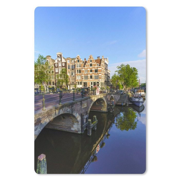 MuchoWow Mauspad Eine Brücke in der Nähe der Brouwersgracht in Amsterdam in den (1-St) Gaming Mousepad Büro 18x27 cm Mausunterlage