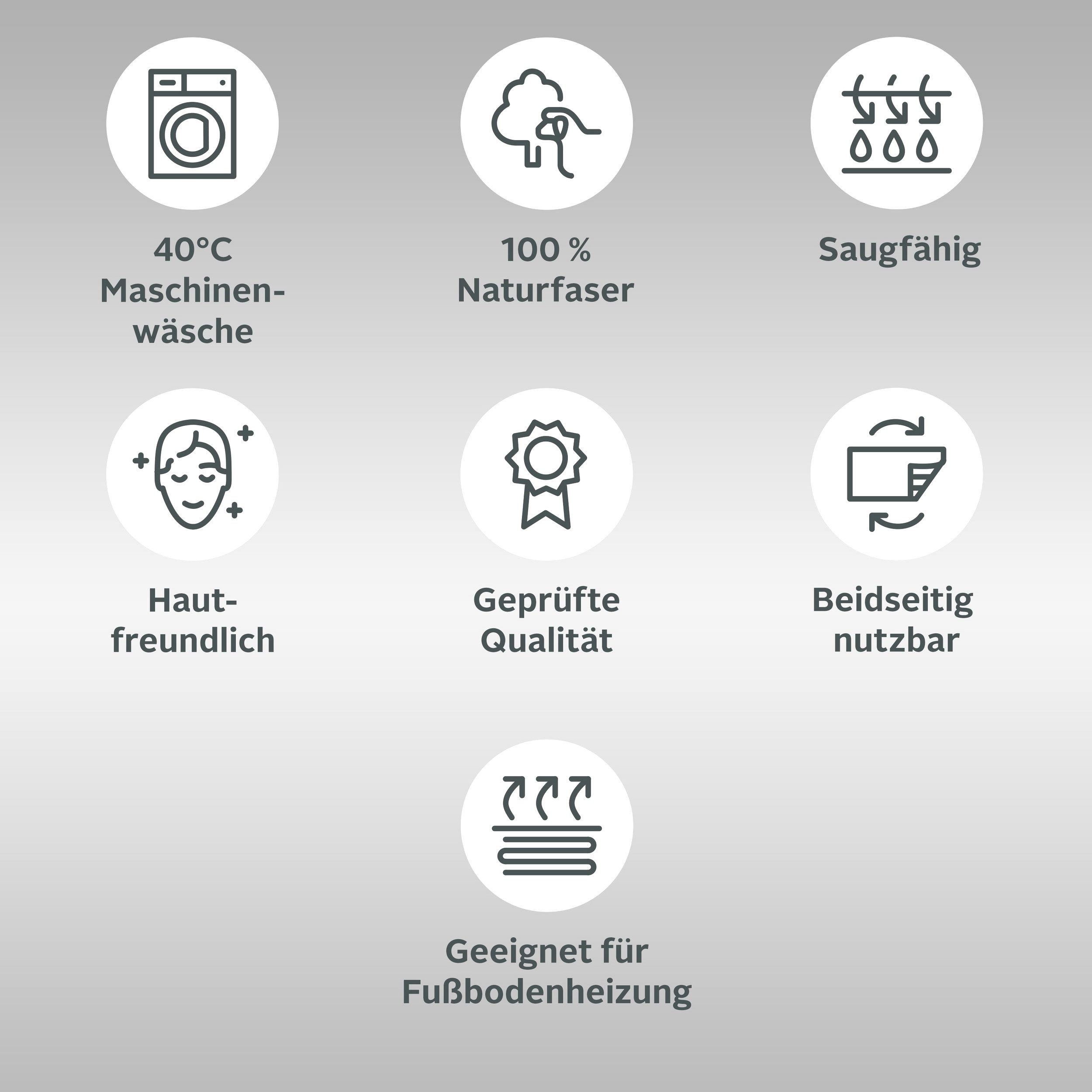 OTTO home Badematte Kapra, Badvorleger, Badezimmer Teppich, Höhe 14 mm, beidseitig nutzbar, fußbodenheizungsgeeignet, strapazierfähig, Baumwolle, rechteckig, mit Bordüre, Badteppich, Badematte, Baumwolle