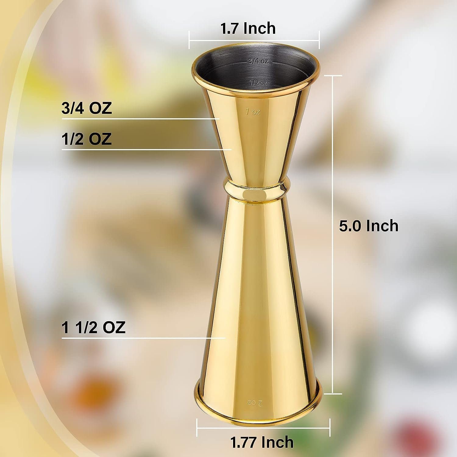 feinlux Tamper Tamper Jigger for Bartending, Double Cocktail Jigger 2 OZ 1 OZ