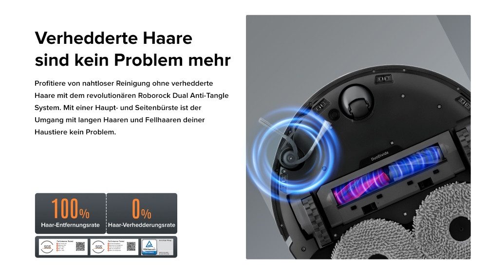 Roborock Saugroboter Roborock Qrevo Edge 5V1 mit Wischfunktion, virtuelle Sperrzonen, 66 W, beutellos, intellig. Software, präzise Raumzuordnung, individ. Reinigungspläne