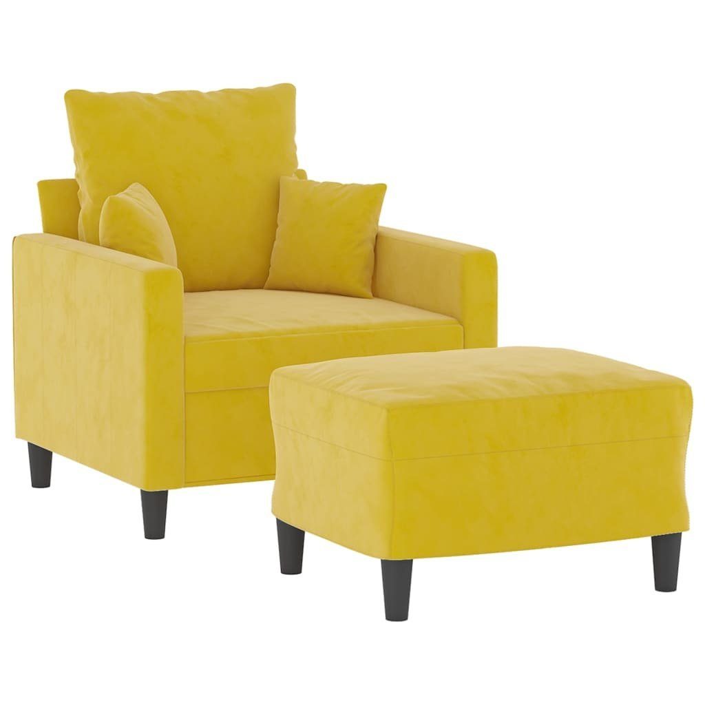 vidaXL Sofa Sessel mit Hocker Gelb 60 cm Samt günstig online kaufen
