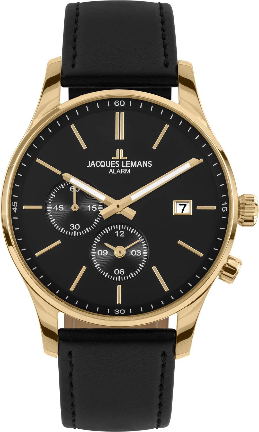 Jacques Lemans Quarzuhr London, 1-2125C, Armbanduhr, Herrenuhr, Datum, Leuchtzeigergehärtetes Crystexglas
