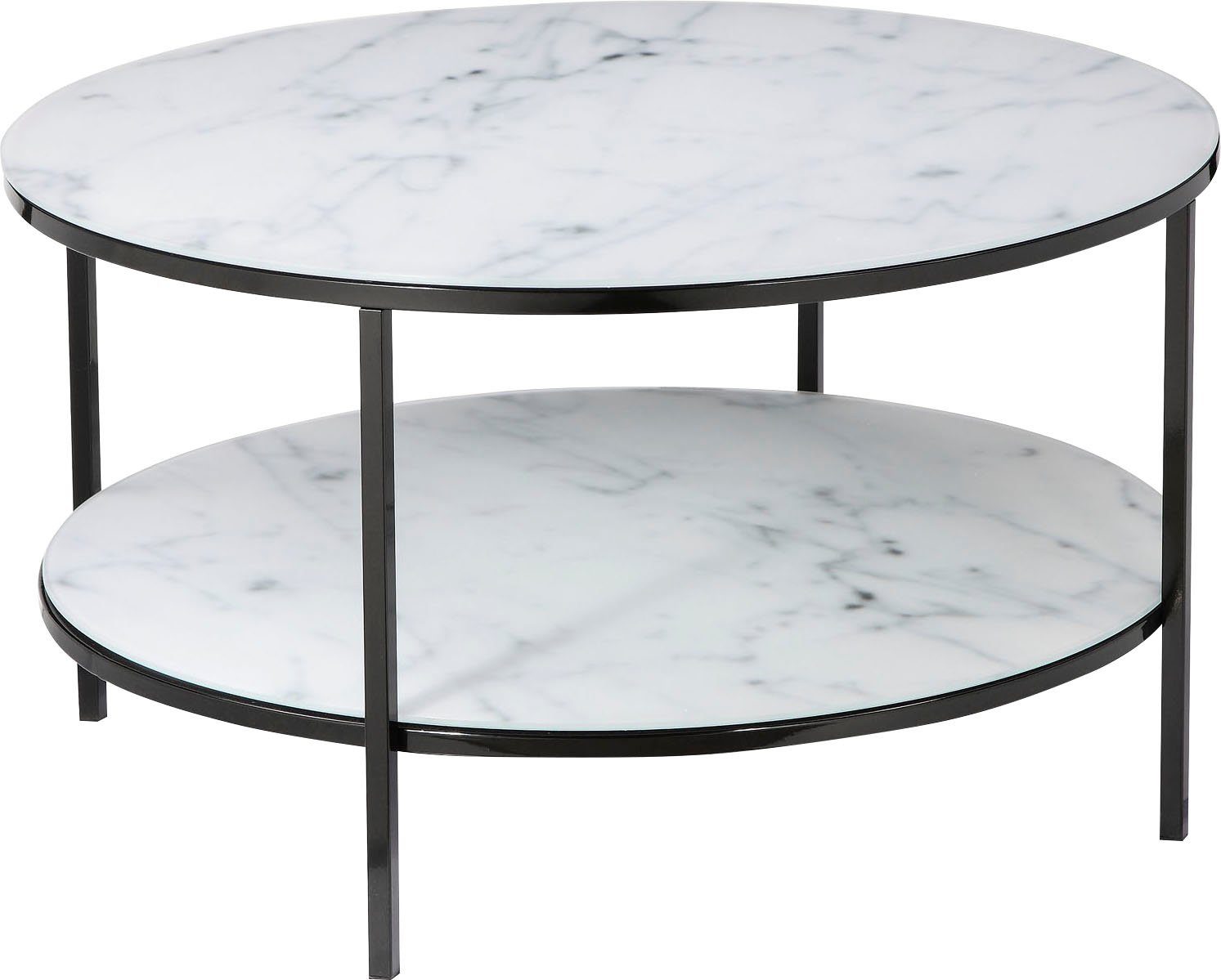 Tischplatten | Couchtisch, SalesFever Weiß/Schwarz in Schwarz Marmoroptik