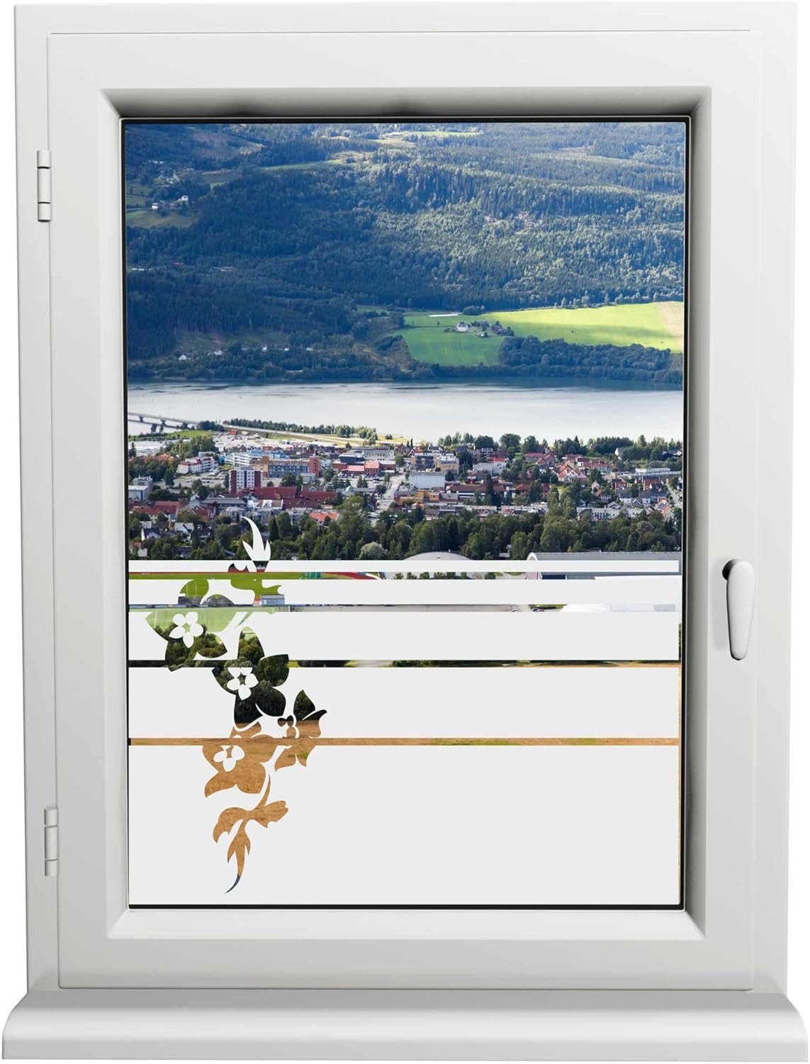INDIGOS UG Fensterfolie H50Line Fensterfolie Narzisse – Blickdicht & Sonnenschutz für Fenster