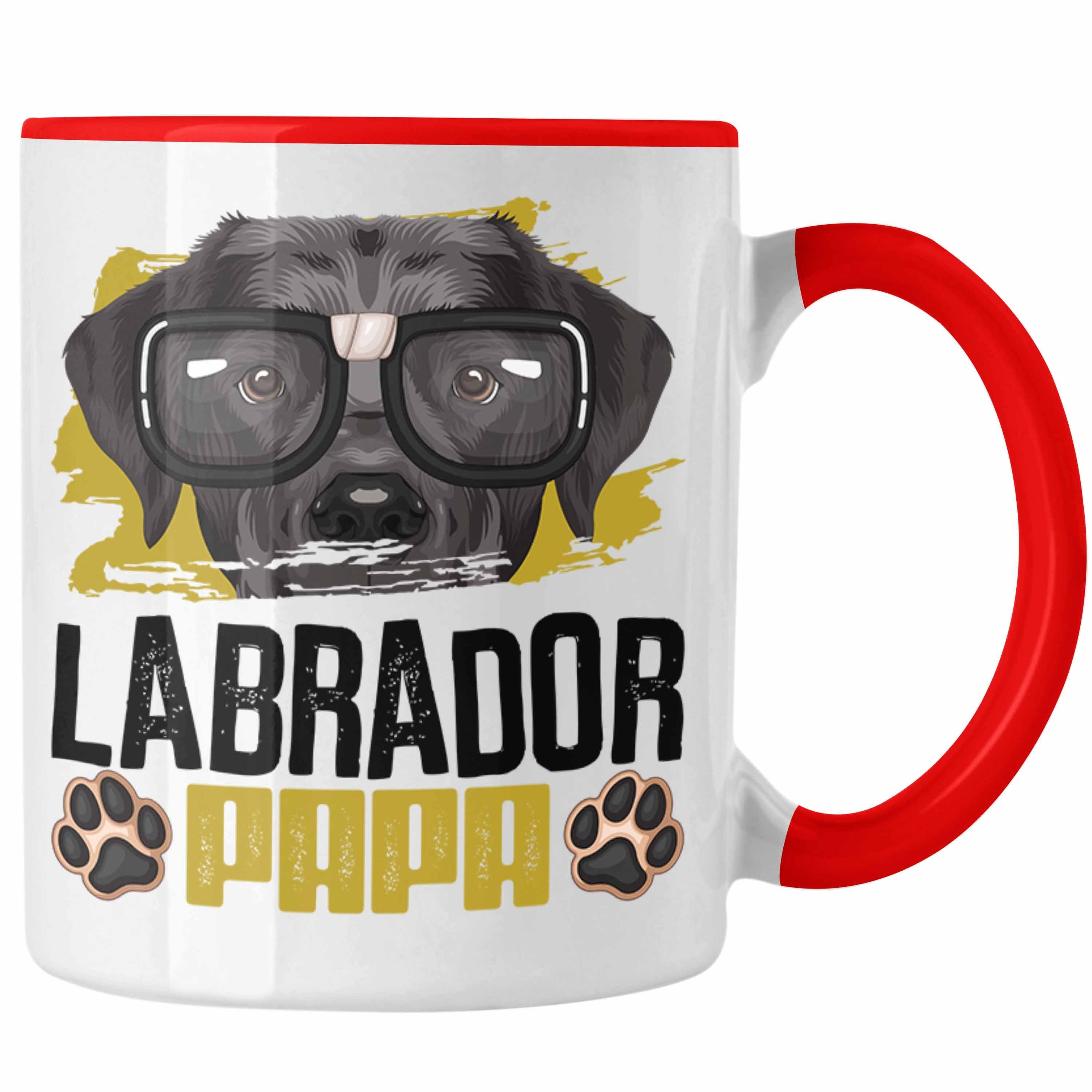 Trendation Tasse Labrador Papa Besitzer Tasse Geschenk Lustiger Spruch Geschenkidee Lab Rot