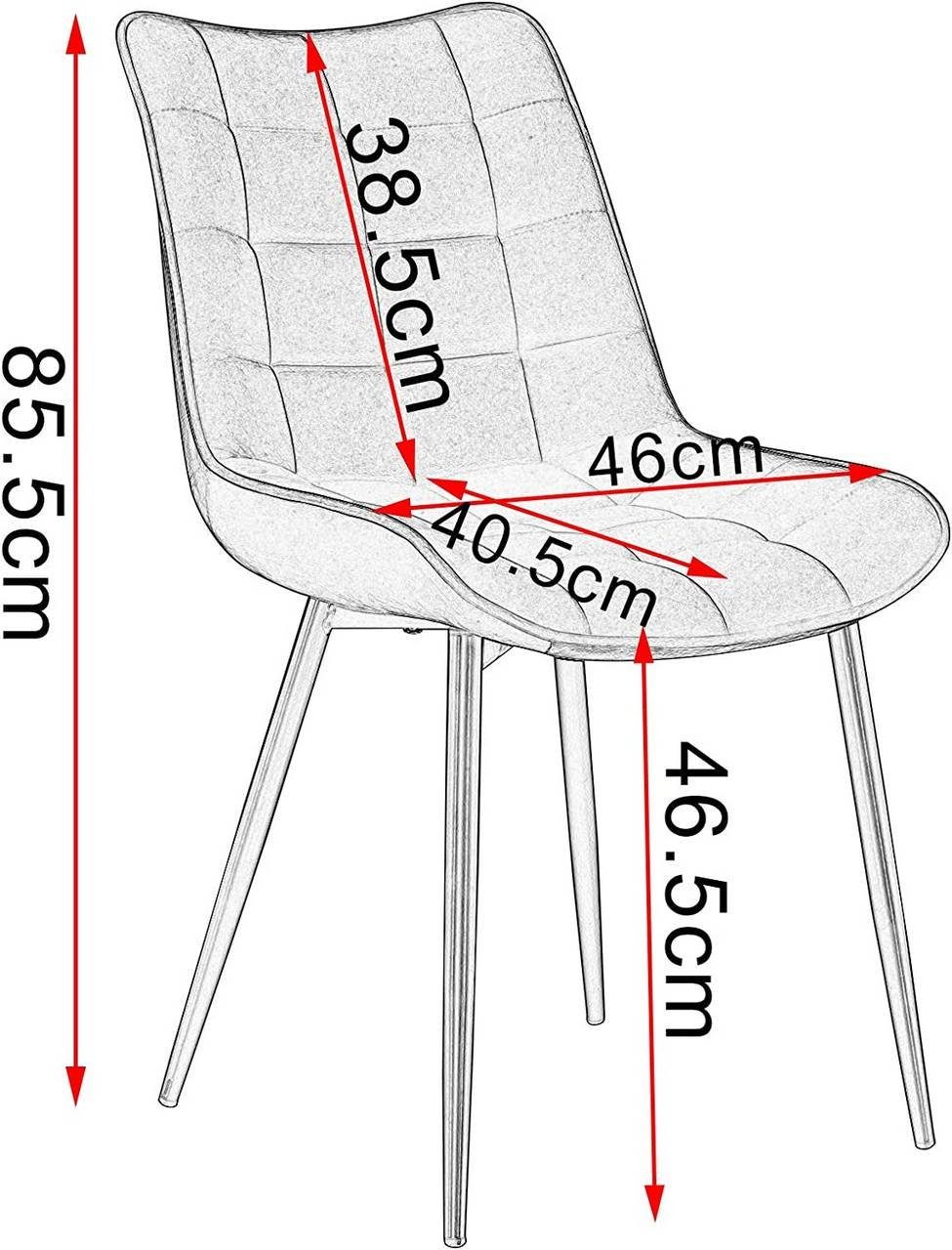 4-Fußstuhl (6 Woltu Stuhl, Samt Design Polsterstuhl aus St), Küchenstuhl