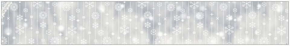 Fensterfolie Look Schneeflocken white, MySpotti, halbtransparent, glatt, 200  x 30 cm, statisch haftend