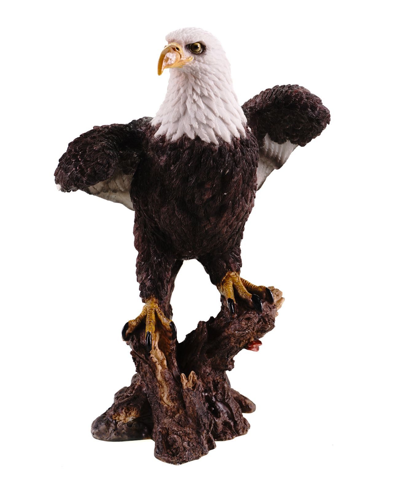 Kremers Schatzkiste Dekofigur Dekofigur Weißkopfadler auf Ast 33 cm Figur Polyresin Handbemalt