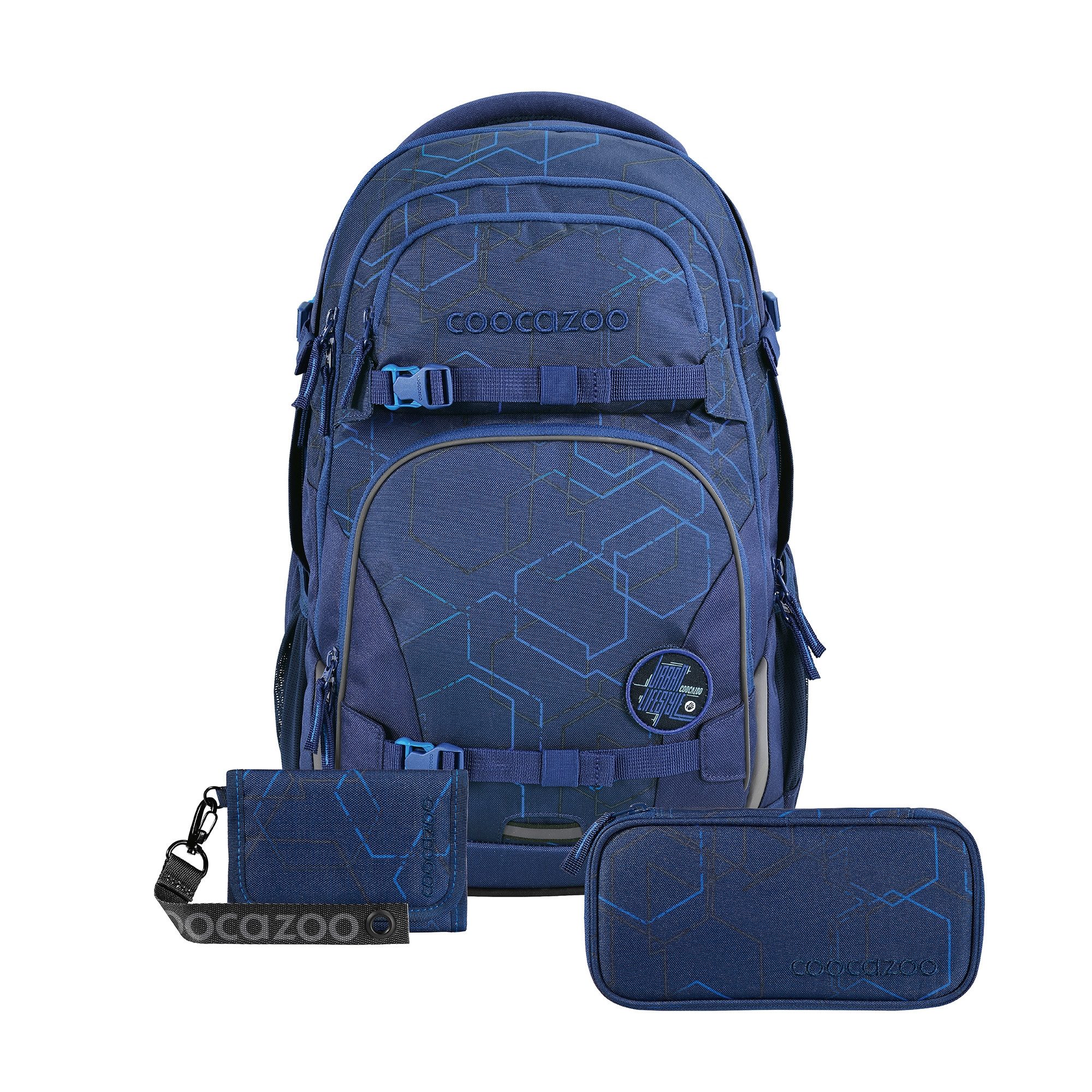 coocazoo Ранцы Schulrucksack-Set PORTER „Blue Motion“, 3-teilig (3-tlg)