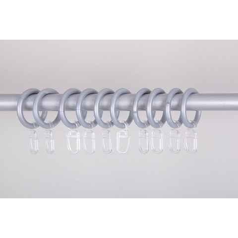 Gardinenring 1 Set = 10 Stück Ringe mit Haken für 16mm Stilgarnituren Gardinenringe Ösen, Clever-Kauf-24, (10-St)