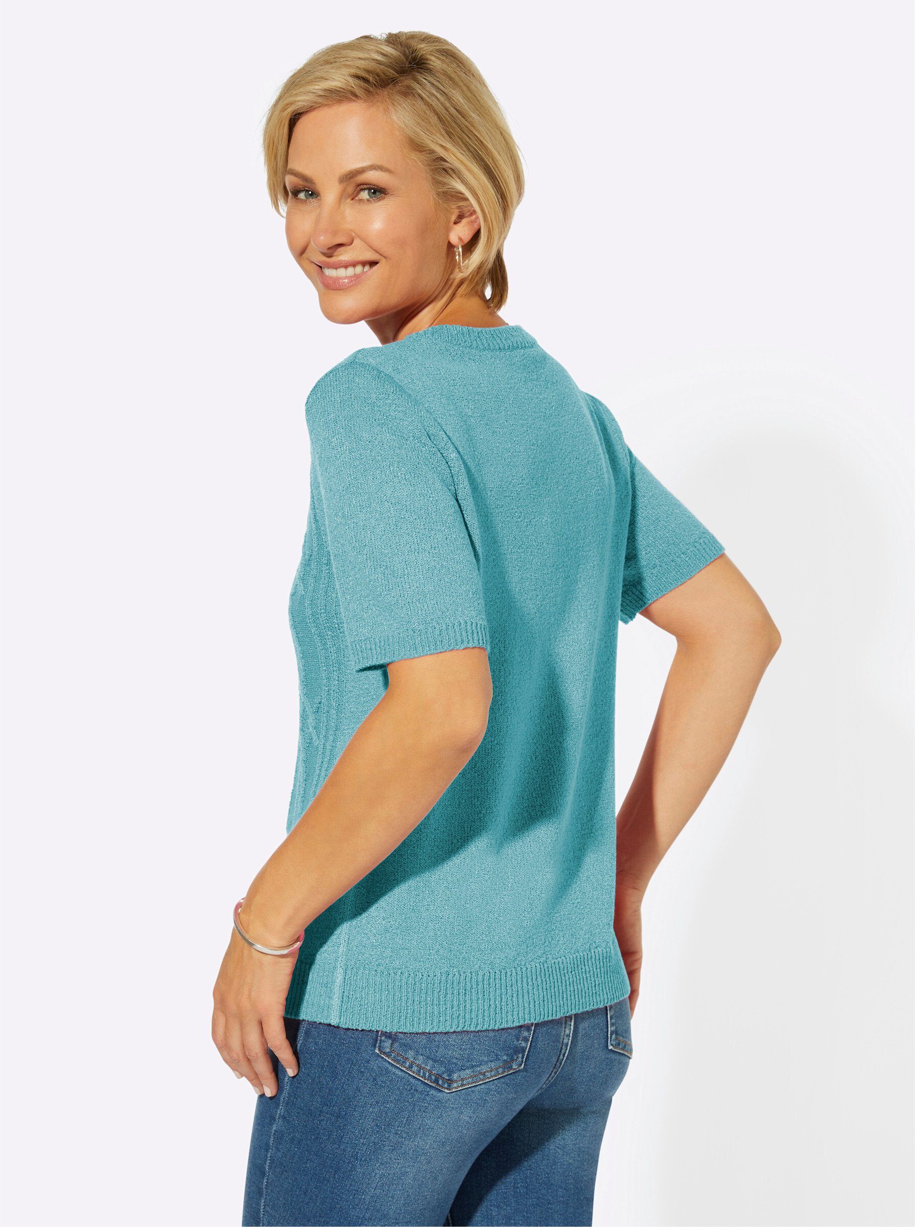 Witt Strickpullover Pullover Kurzarm Bouclé, Ajour, Jersey günstig online kaufen