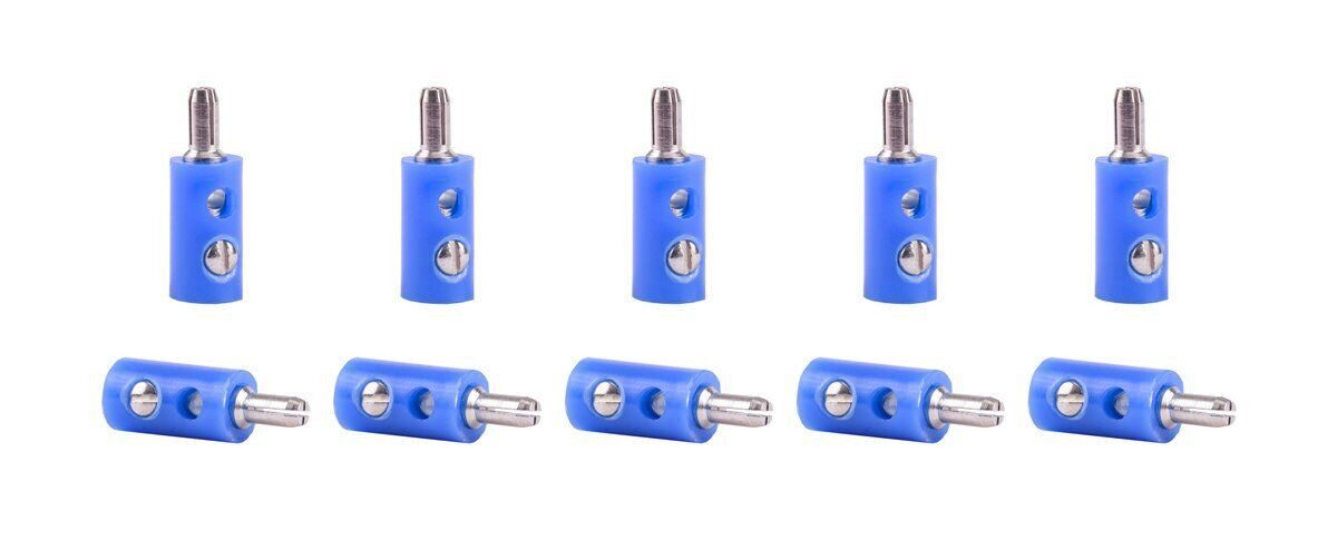 Viessmann Modelleisenbahn-Stecker Viessmann 6874 Querlochstecker Bananenstecker blau, 10 Stück