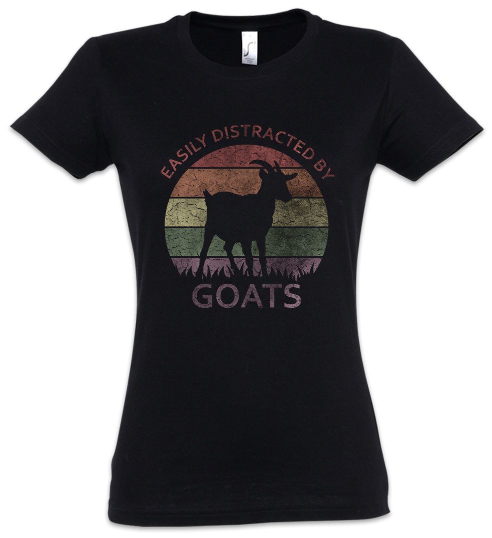 Urban Backwoods Print-Shirt Easily Distracted By GOATs Damen T-Shirt Ziegen Ziege Schaf Hirte Hip (1-tlg) Bauer Züchter Rap Hop